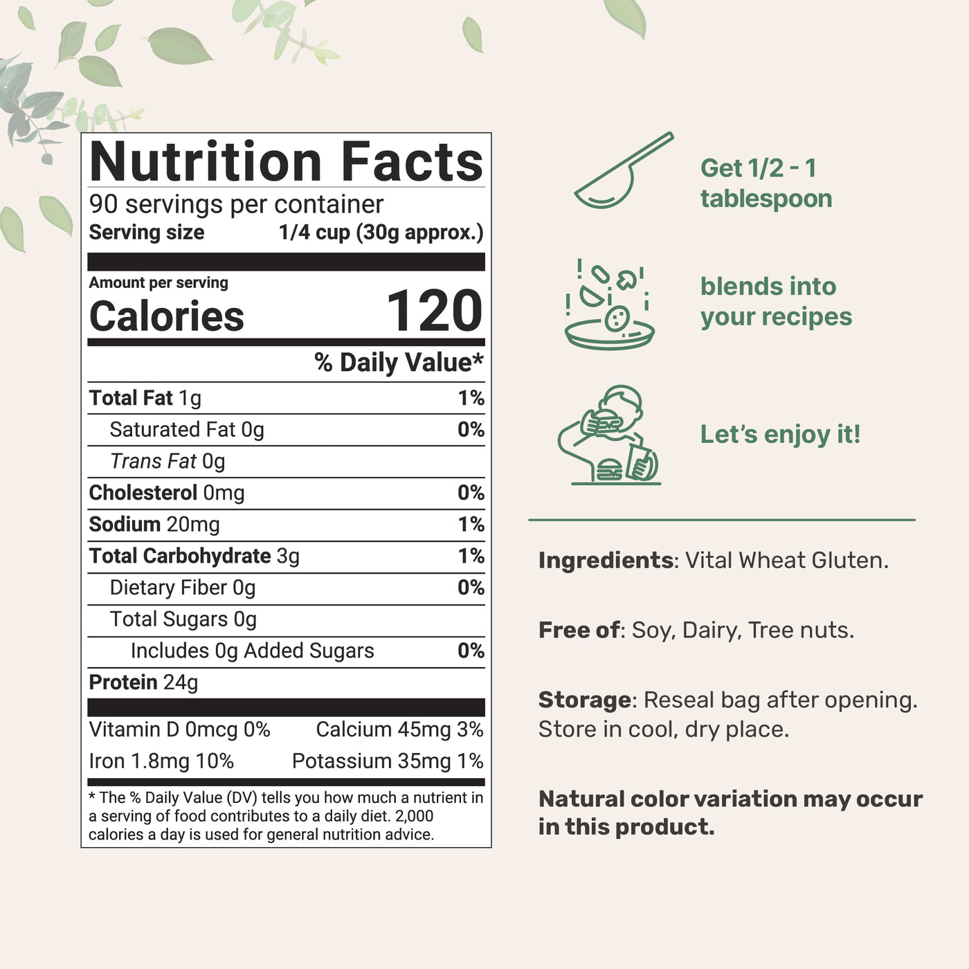 Micro Ingredients Premium Vital Wheat Gluten, 6lbs Powder