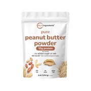 Micro Ingredients Pure Peanut Powder, 4lbs (106 Servings) | 10g Protein & 88% Less Fat