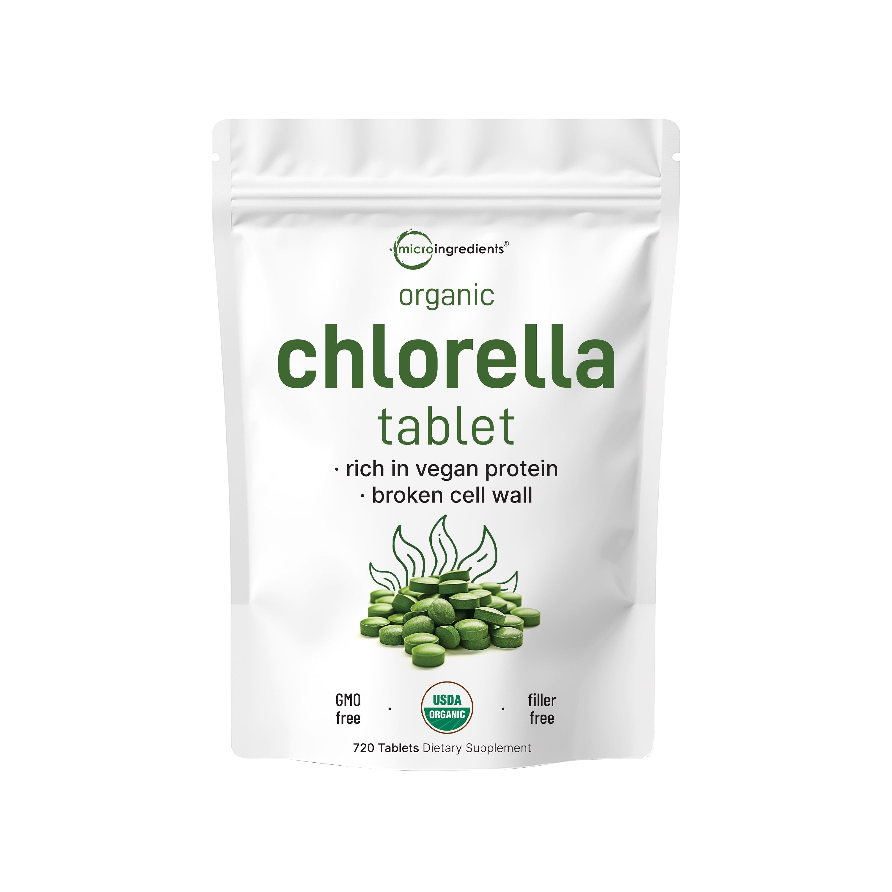 Micro Ingredients Organic Chlorella Tablets, 720 tablets