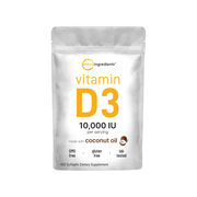 Micro Ingredients Vitamin D3 10,000 IU, 400 Softgels | Virgin Coconut Oil