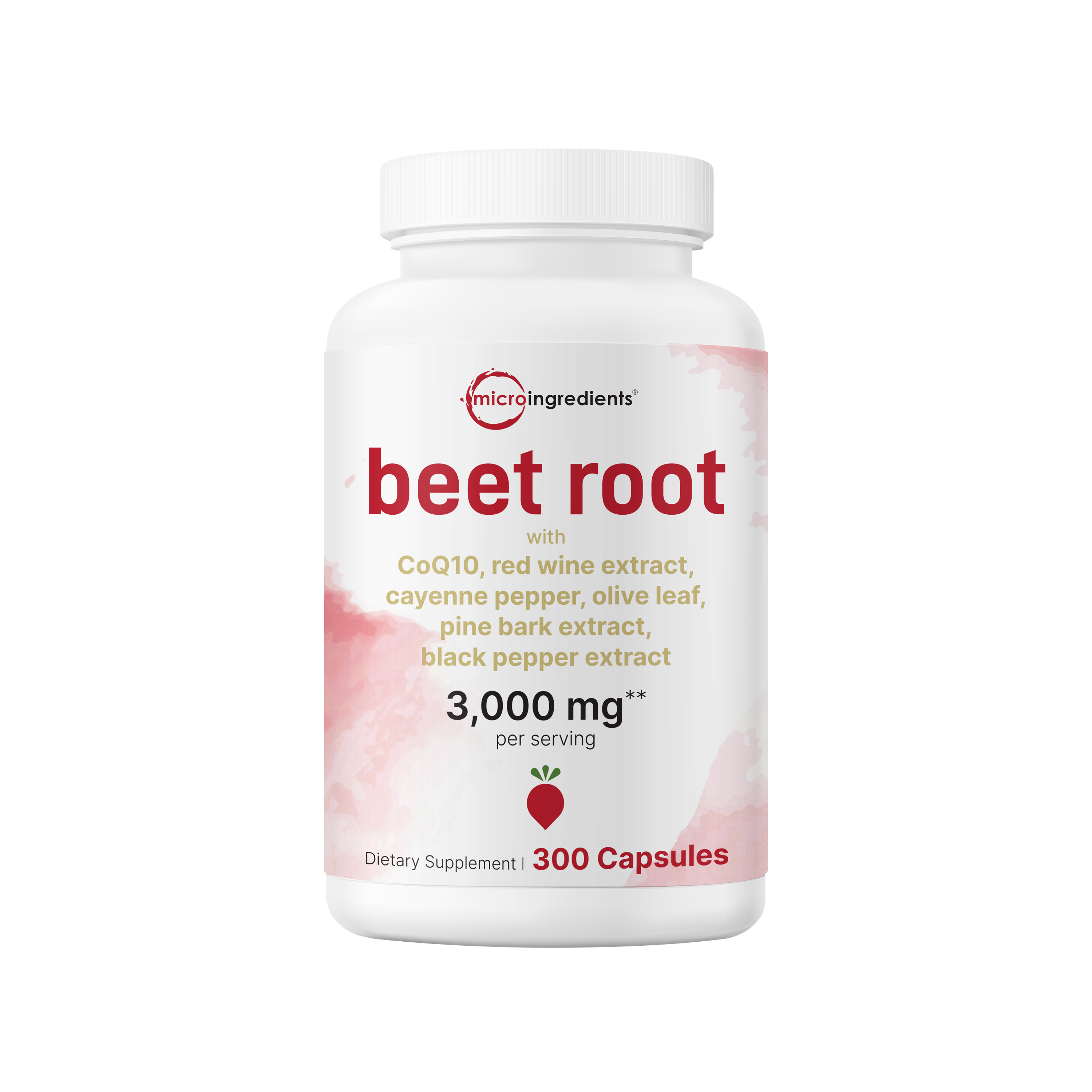 Microbeet Micro Ingredients Beet Root Complex 3000mg, 300 Capsules