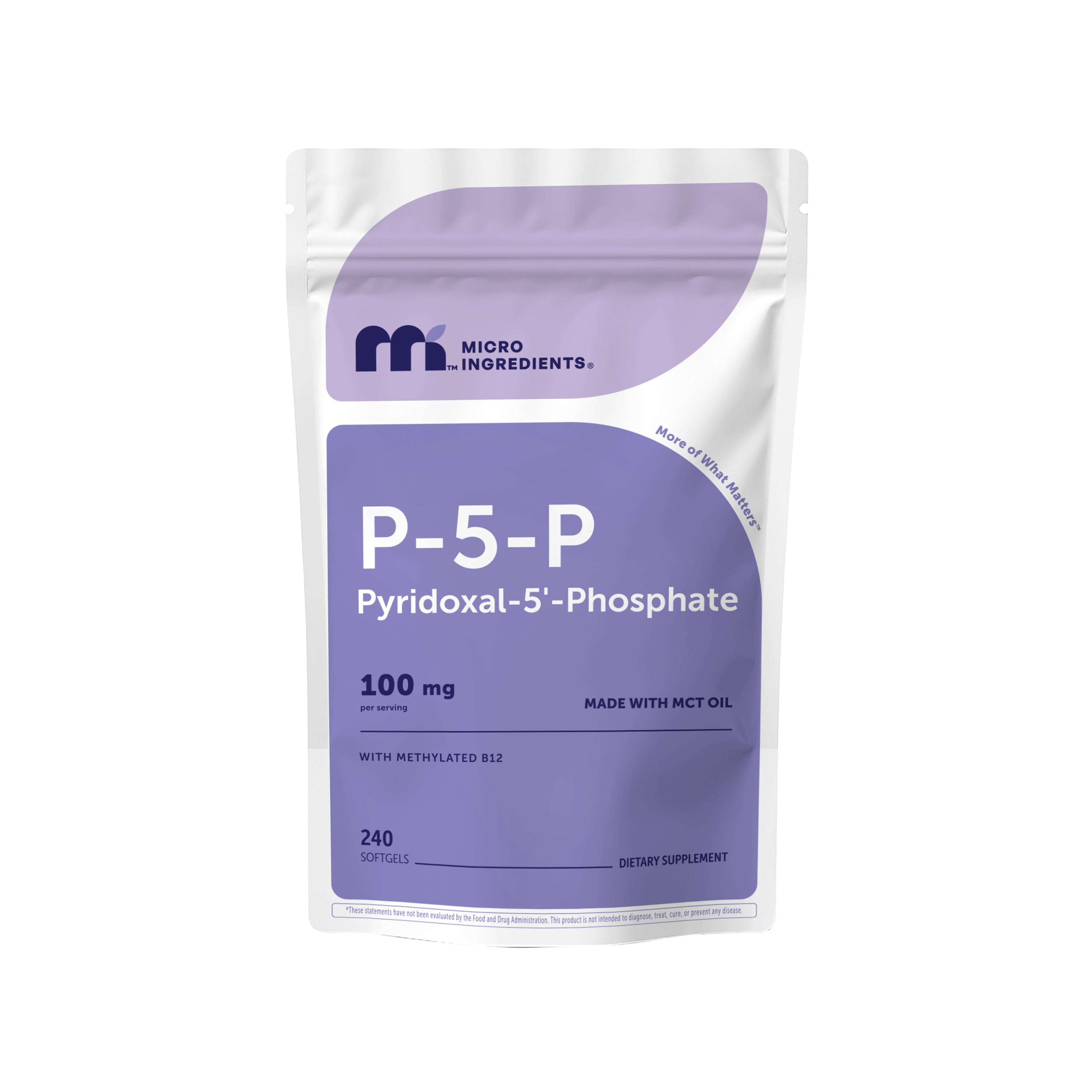 Micro Ingredients P5P 100mg with MCT Oil, 240 Softgels