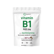 Micro Ingredients Vitamin B1 500mg with Benfotiamine with MCT Oil, 240 softgels