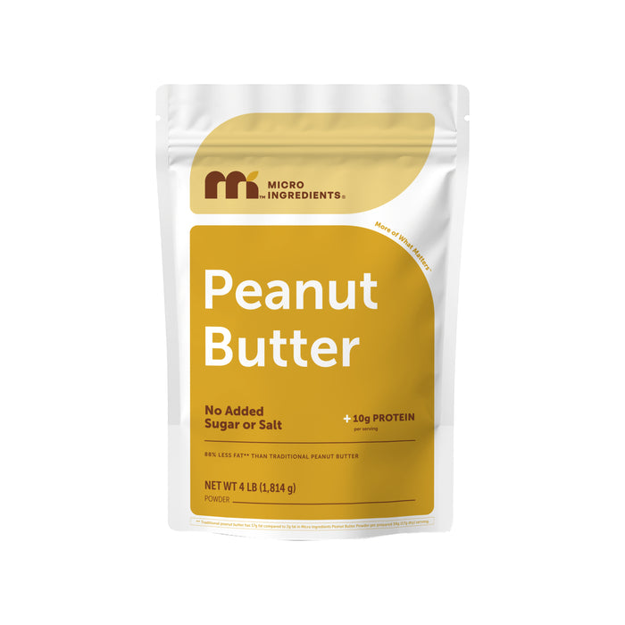 Micro Ingredients Pure Peanut Powder, 4lbs (106 Servings) | 10g Protein & 88% Less Fat