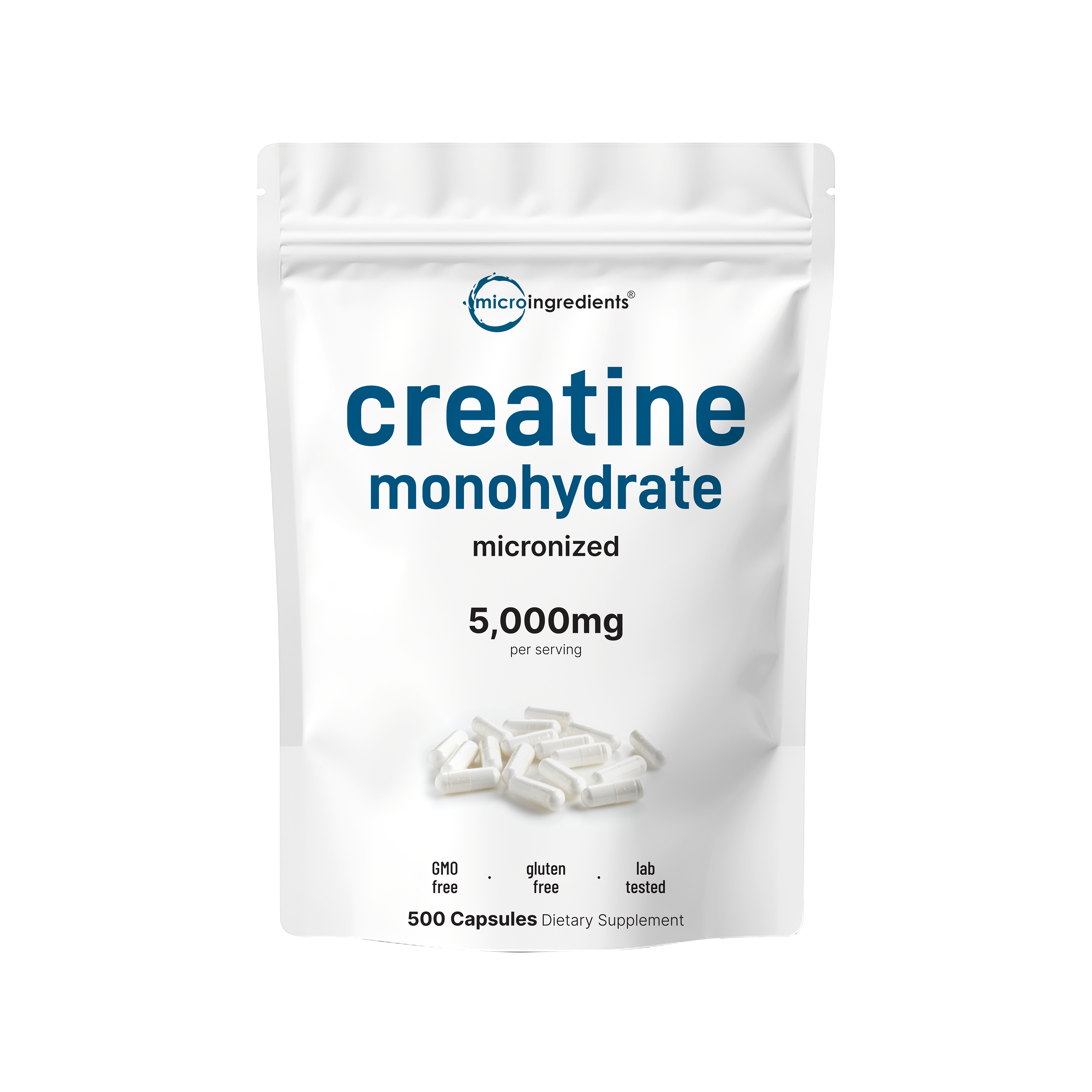 Micro Ingredients Creatine Monohydrate 5000mg Per Serving, 500 Capsules