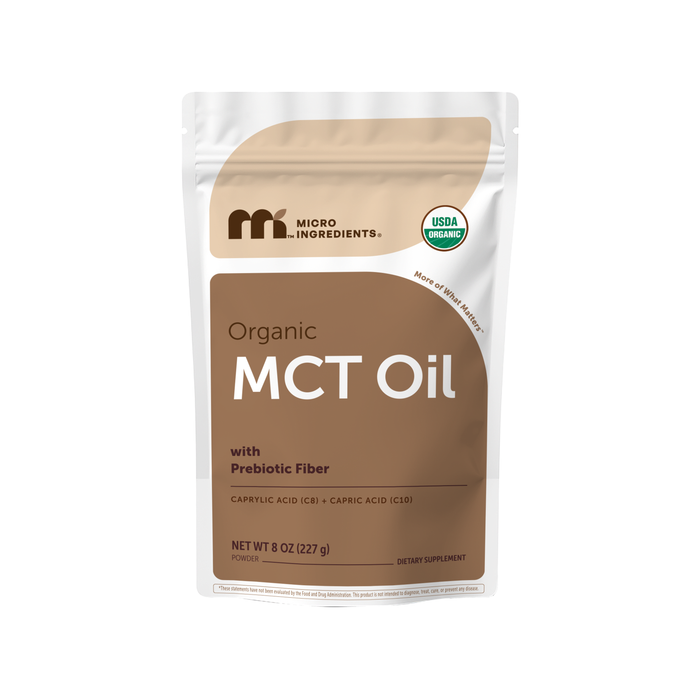 Micro Ingredients Organic MCT Oil with Prebiotic Fiber Powder, 8oz