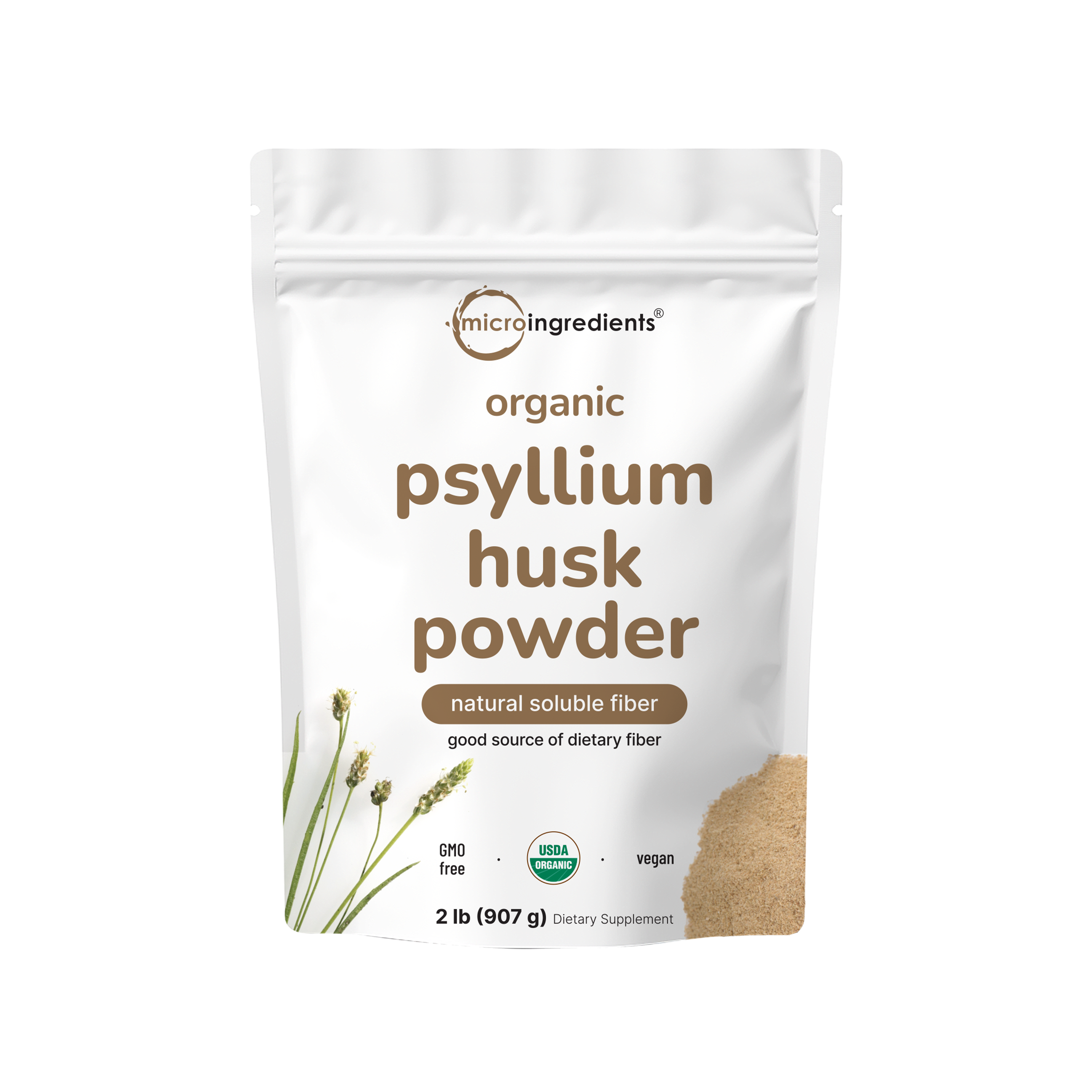Organic Psyllium Husk Powder, 2 Pounds (32oz) - Unflavored
