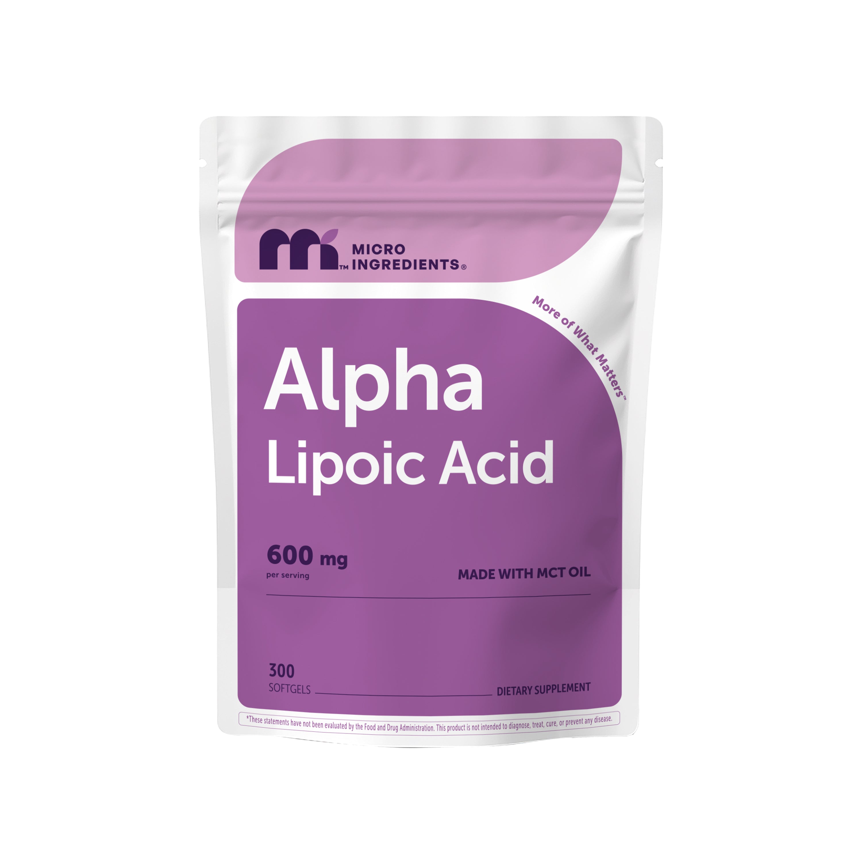 Micro Ingredients Alpha Lipoic Acid 600mg, 300 Softgels