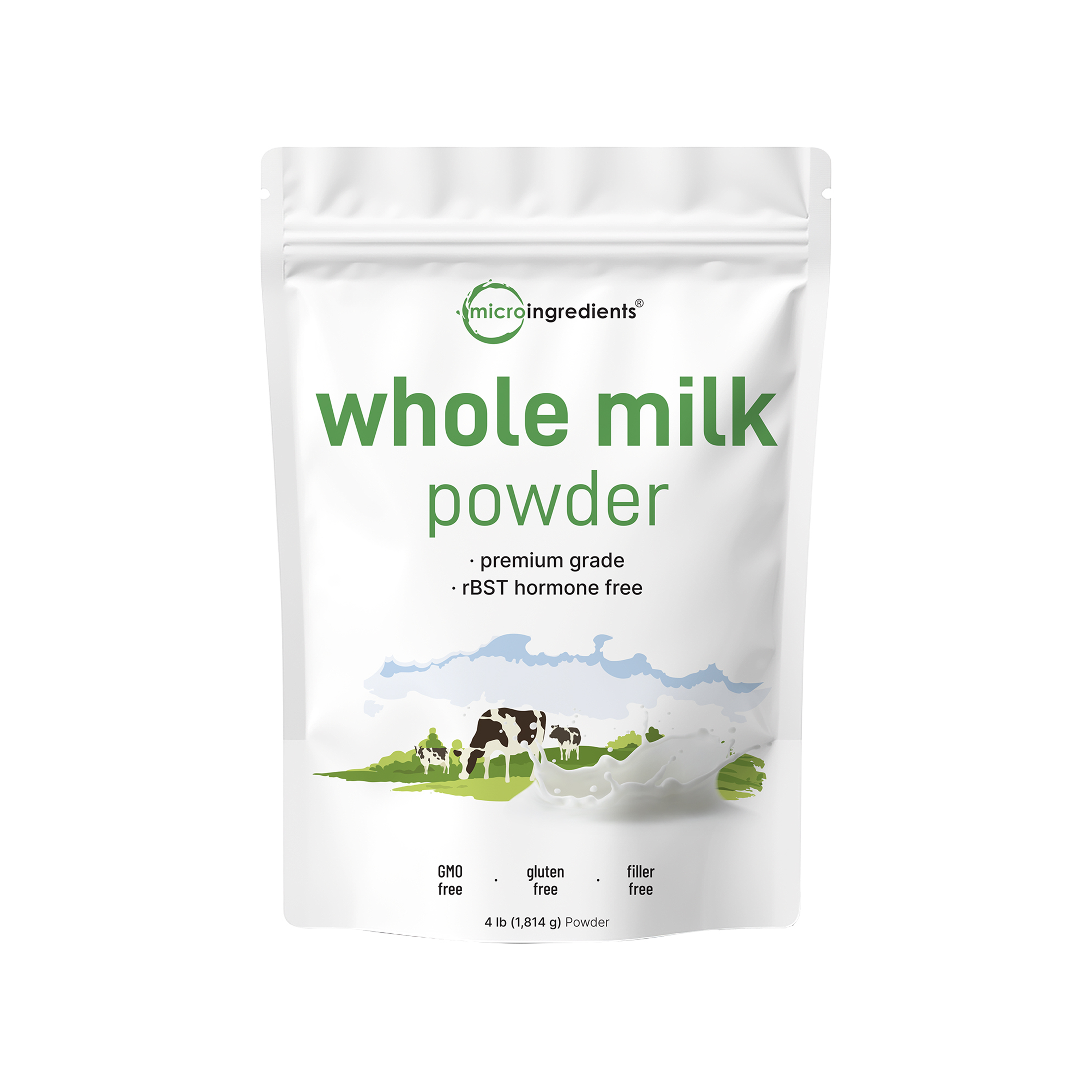 Micro Ingredients Whole Milk Powder, 4lbs, Made in USA