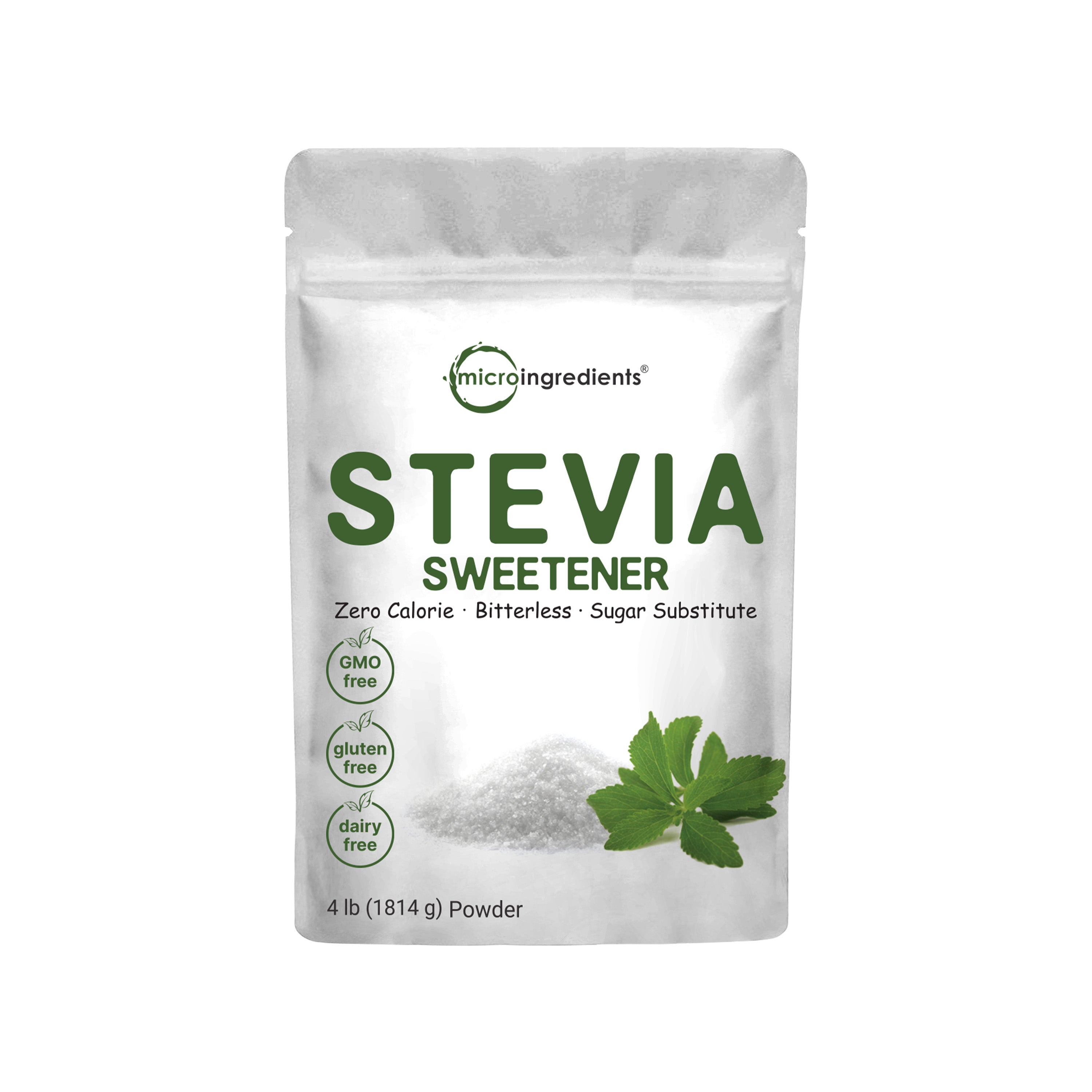 Micro Ingredients Stevia Sweetener Powder with Plant-based Erythritol, 4 Pounds