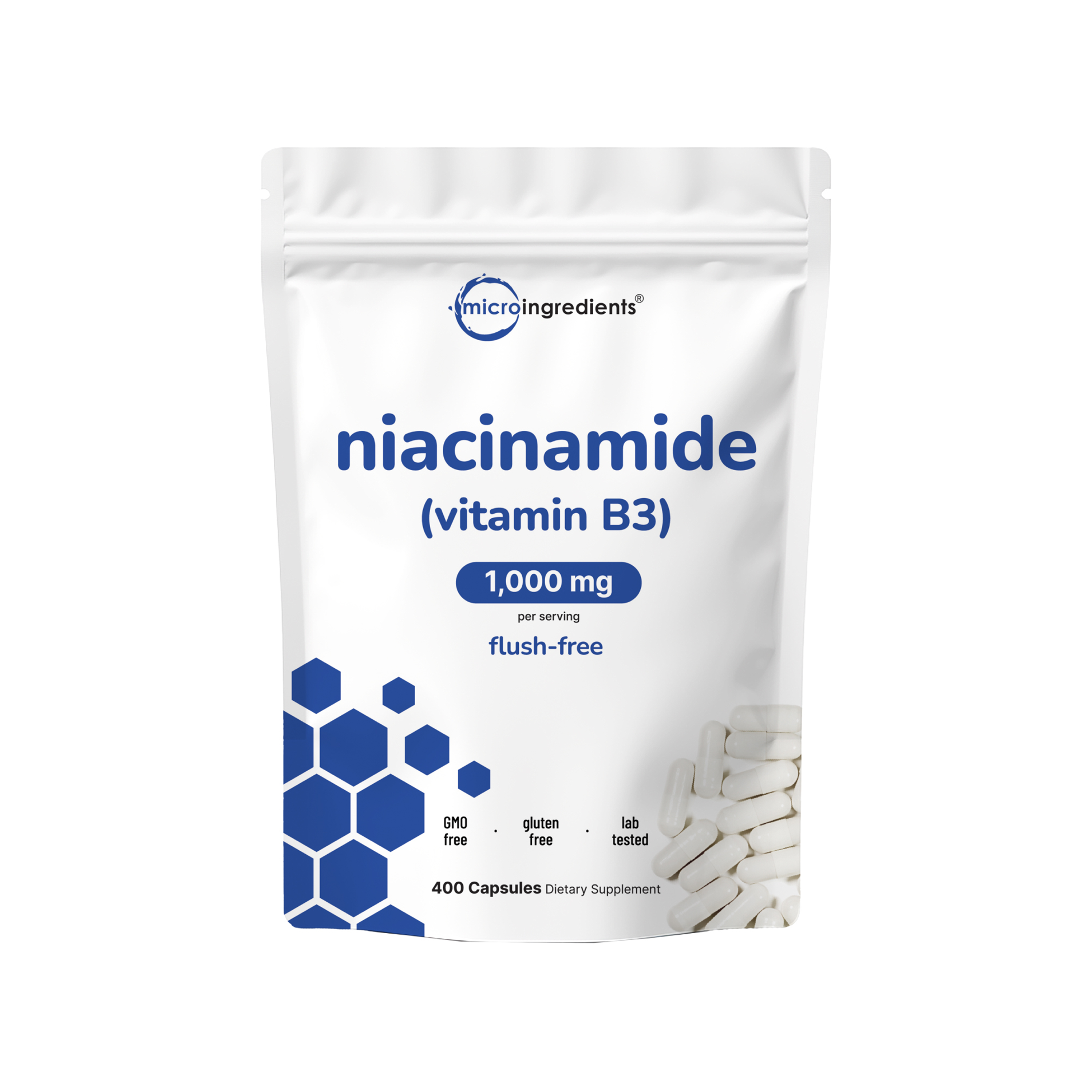 Micro Ingredients Vitamin B3 Niacinamide, 400 Capsules