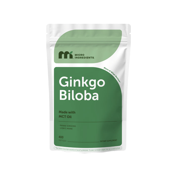 Micro Ingredients Ginkgo Biloba, 400 Softgels, 3-in-1 with Ginseng & Lions Mane