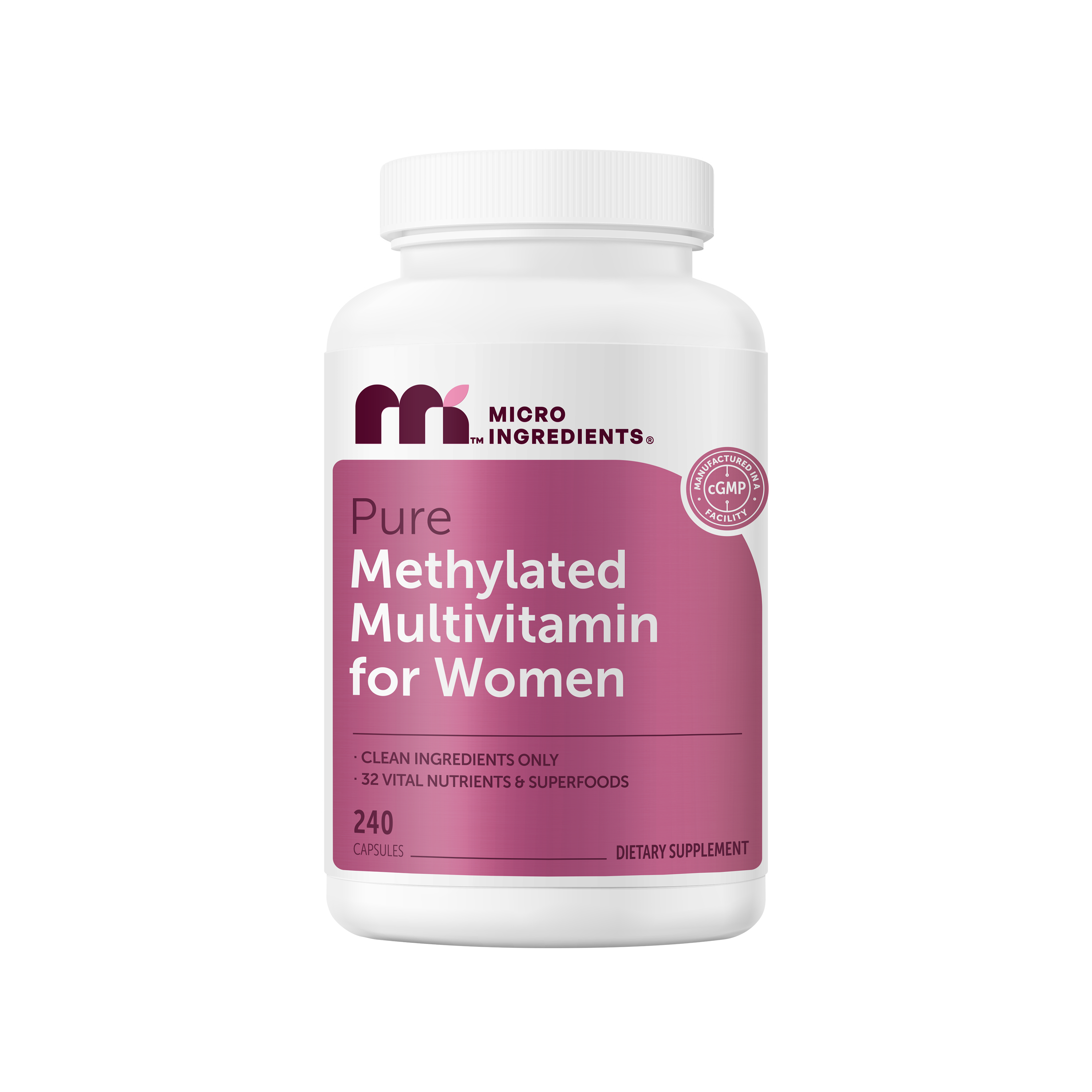 Micro Ingredients Pure Methylated Multivitamin for Women, 240 Capsules