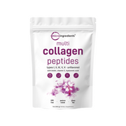 Micro Ingredients Multi Collagen Peptides Powder - Hydrolyzed Protein Peptides (Type I,II,III,V,X) with Hyaluronic Acid, Biotin & Vitamin C Unflavored