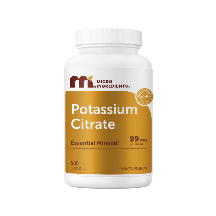 Micro Ingredients Potassium Citrate 99mg, 500 capsules