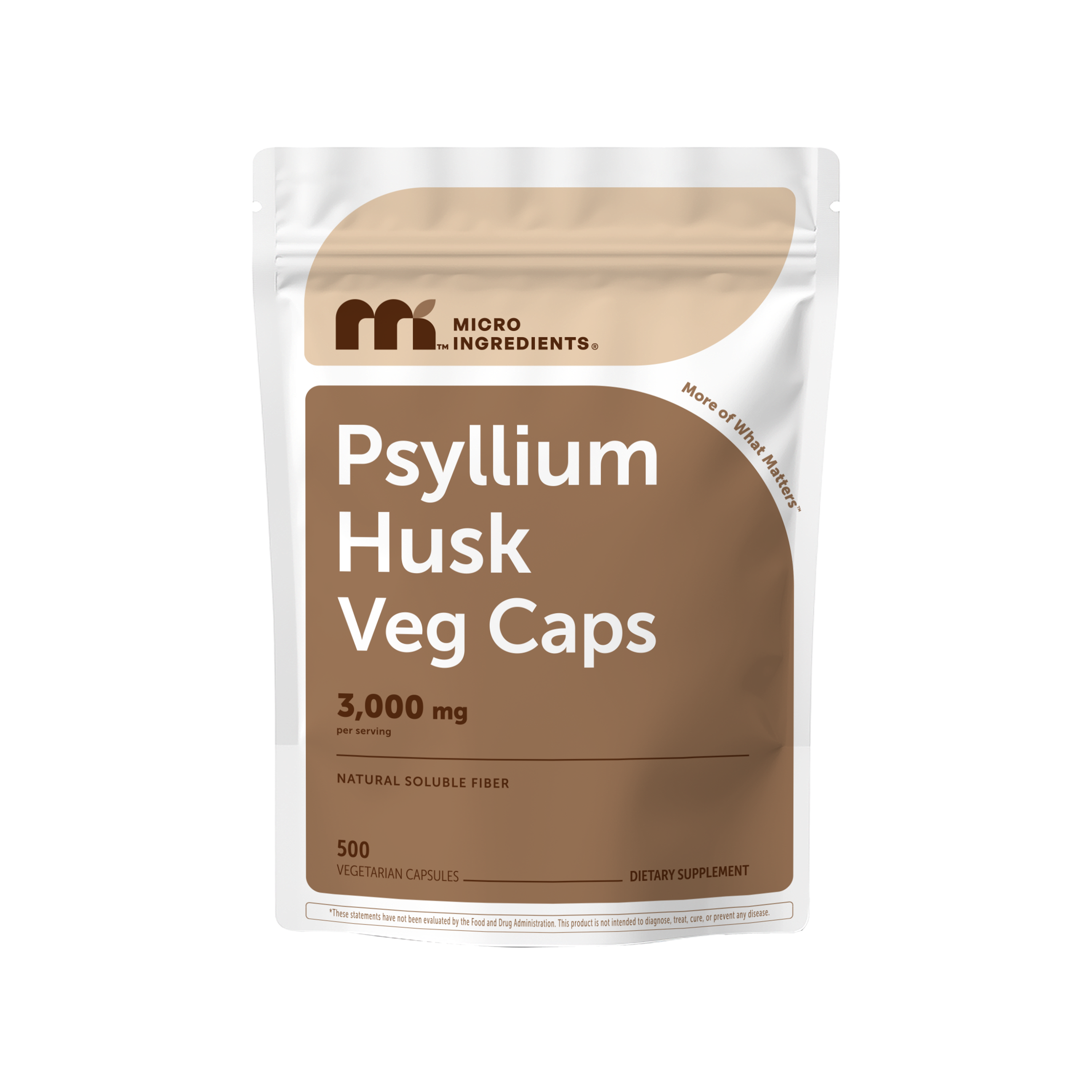 Micro Ingredients Psyllium Husk 3000mg, 500 Vegetarian Capsules
