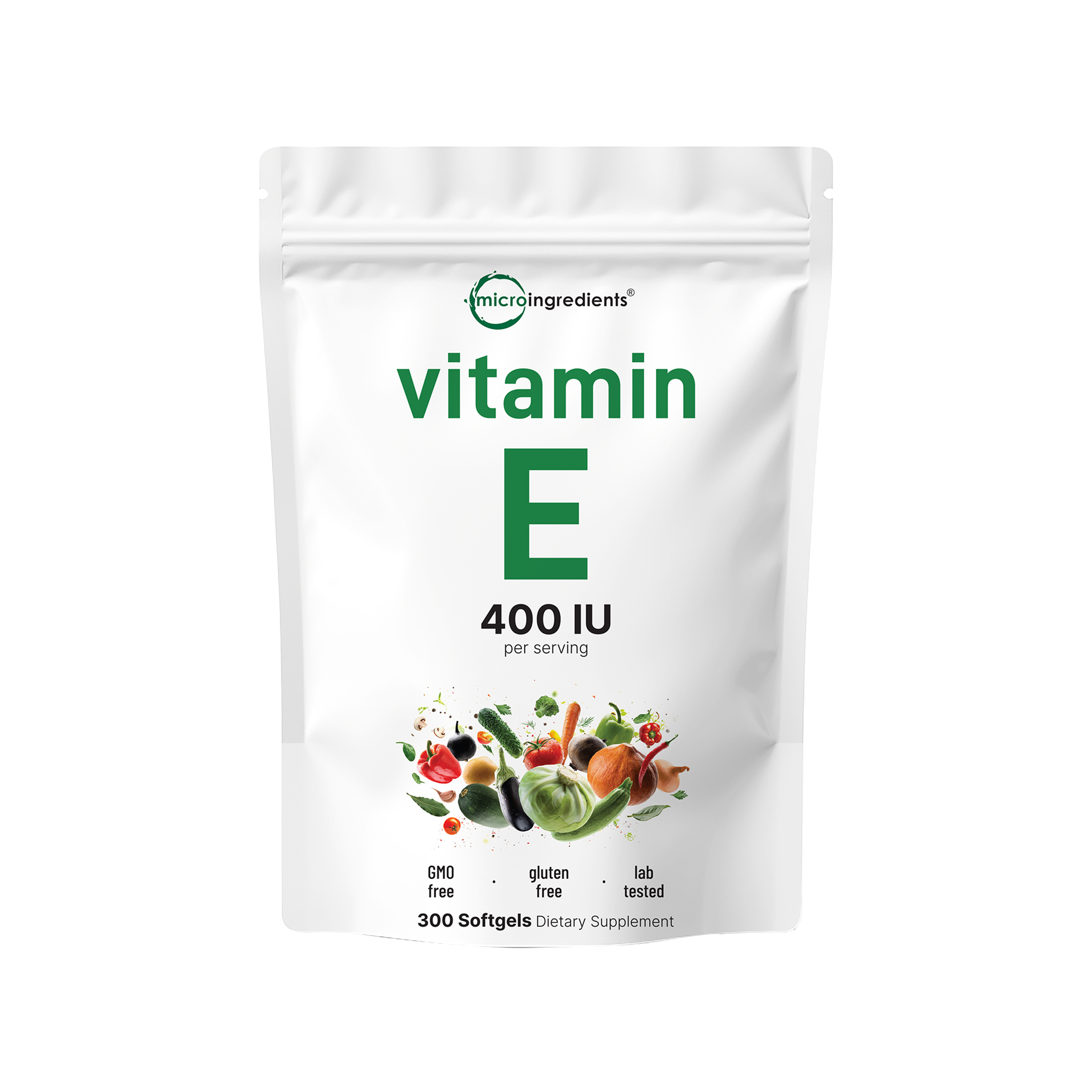 Micro Ingredients Vitamin E 400 IU, 300 Softgels, Pure Vitamin E Oil Pills