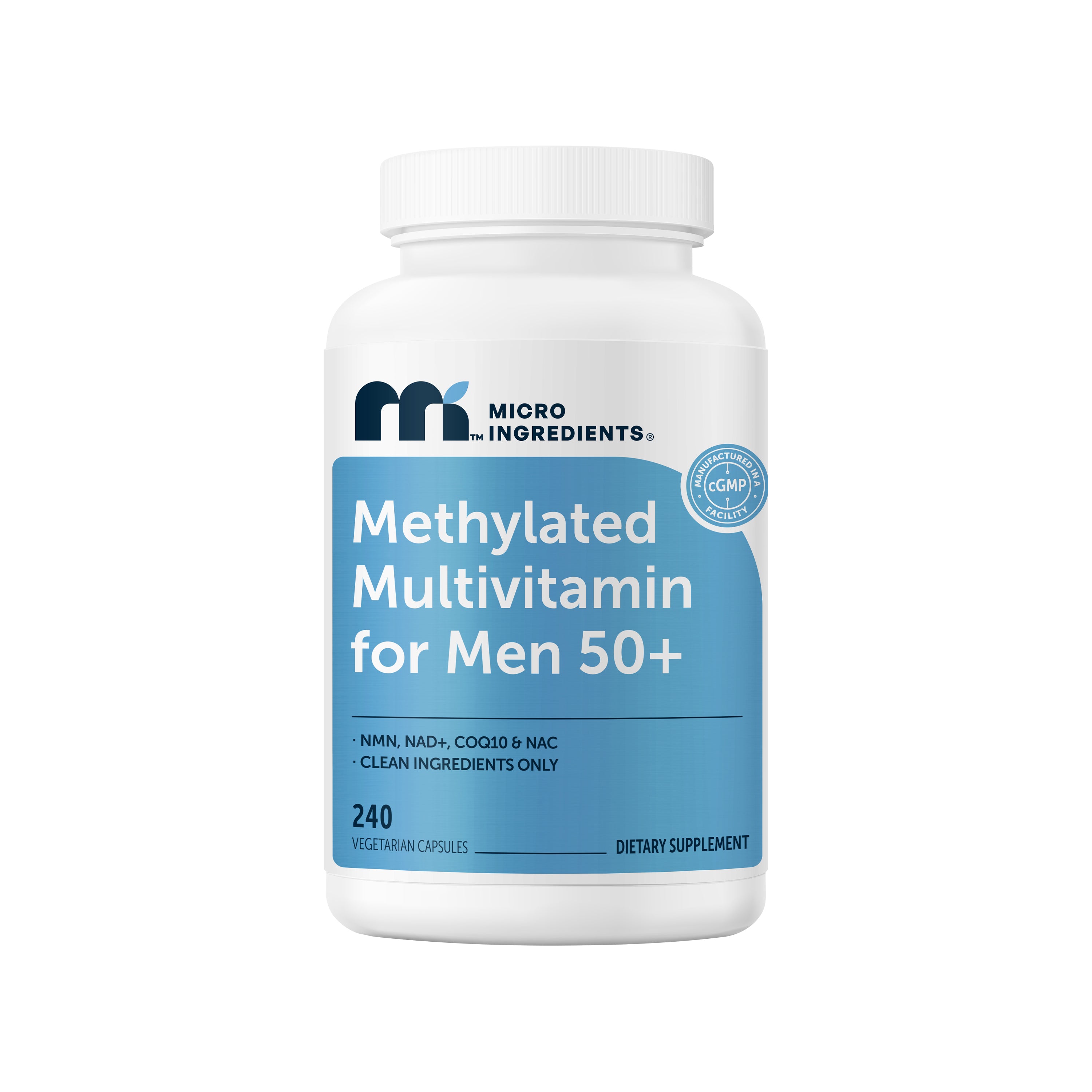 Micro Ingredients Methylated Multivitamin for Men 50+, 240 Veggie Capsules