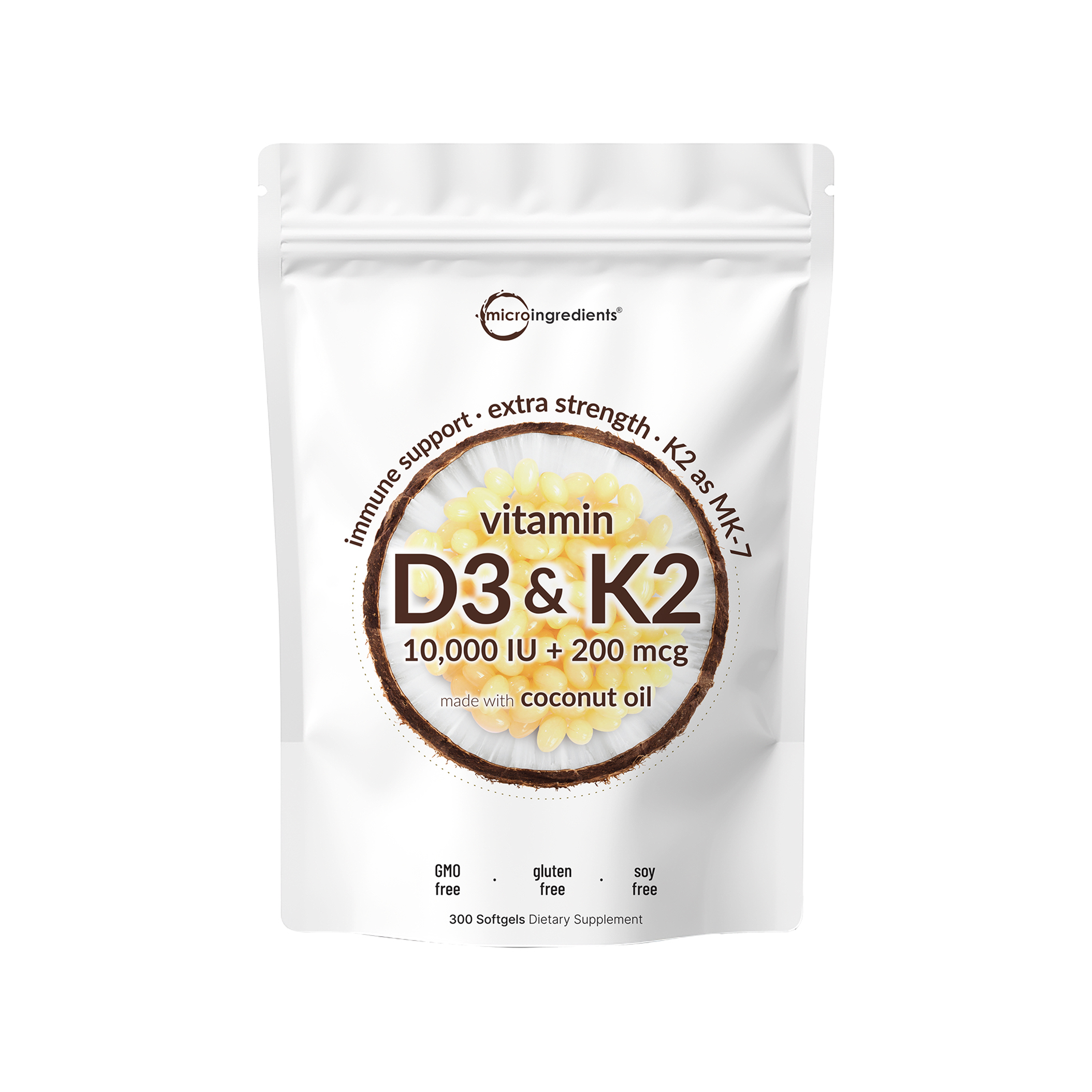 Micro Ingredients Vitamin D3 K2 Supplement Softgels