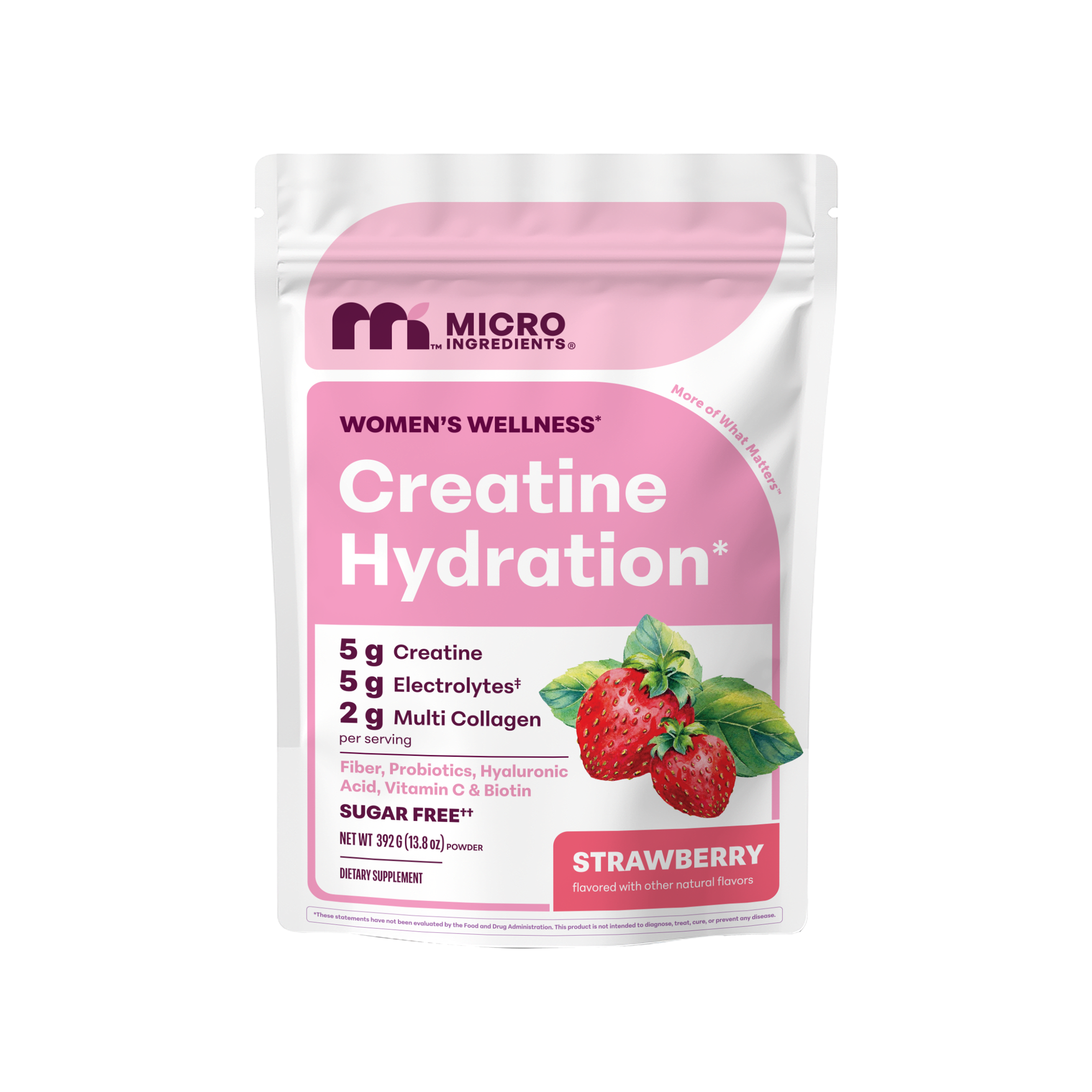 Micro Ingredients Creatine Hydration Powder 392g Strawberry Flavor