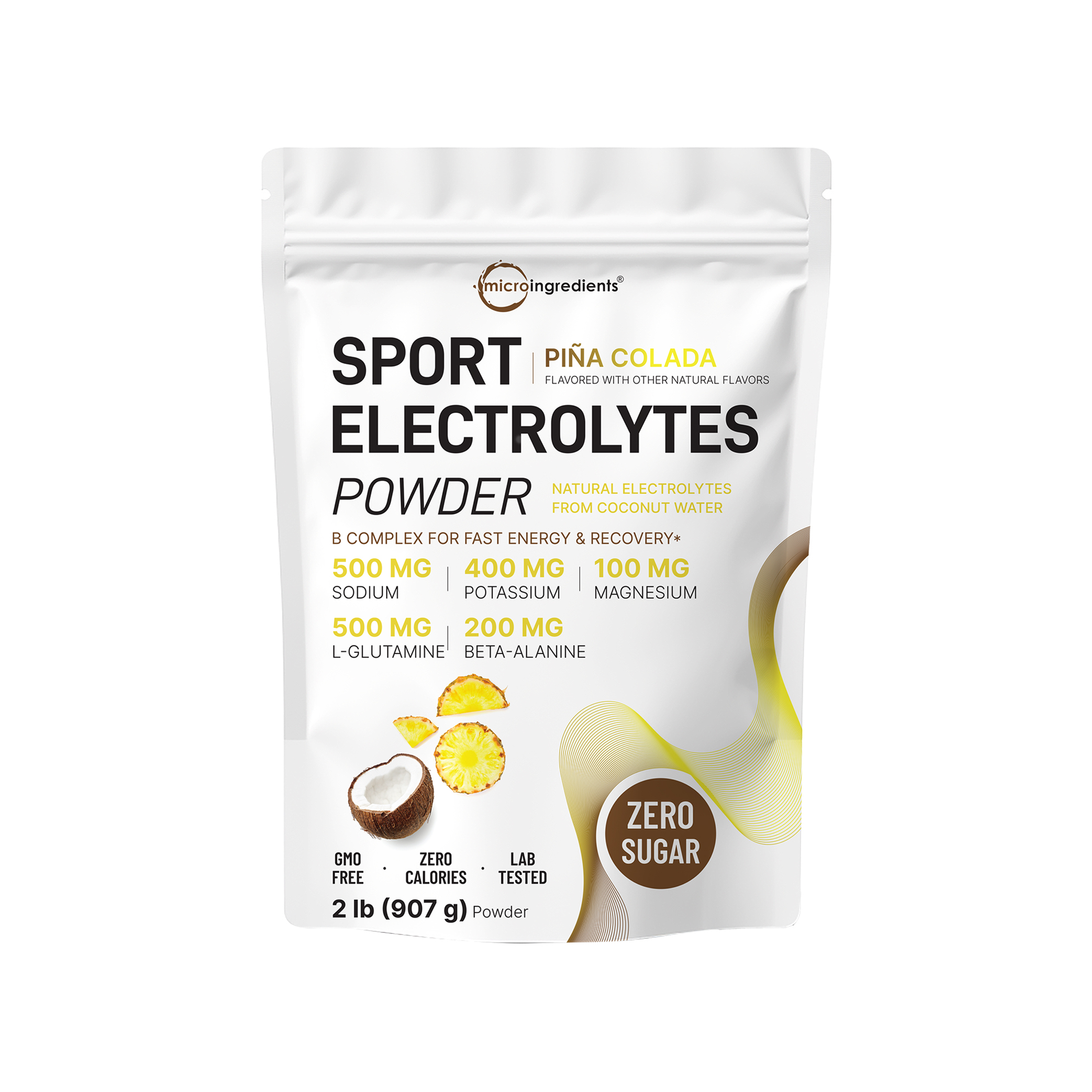 Micro Ingredients Sport Electrolytes Powder Pineapple (Pina Colada) Flavor, 2lb