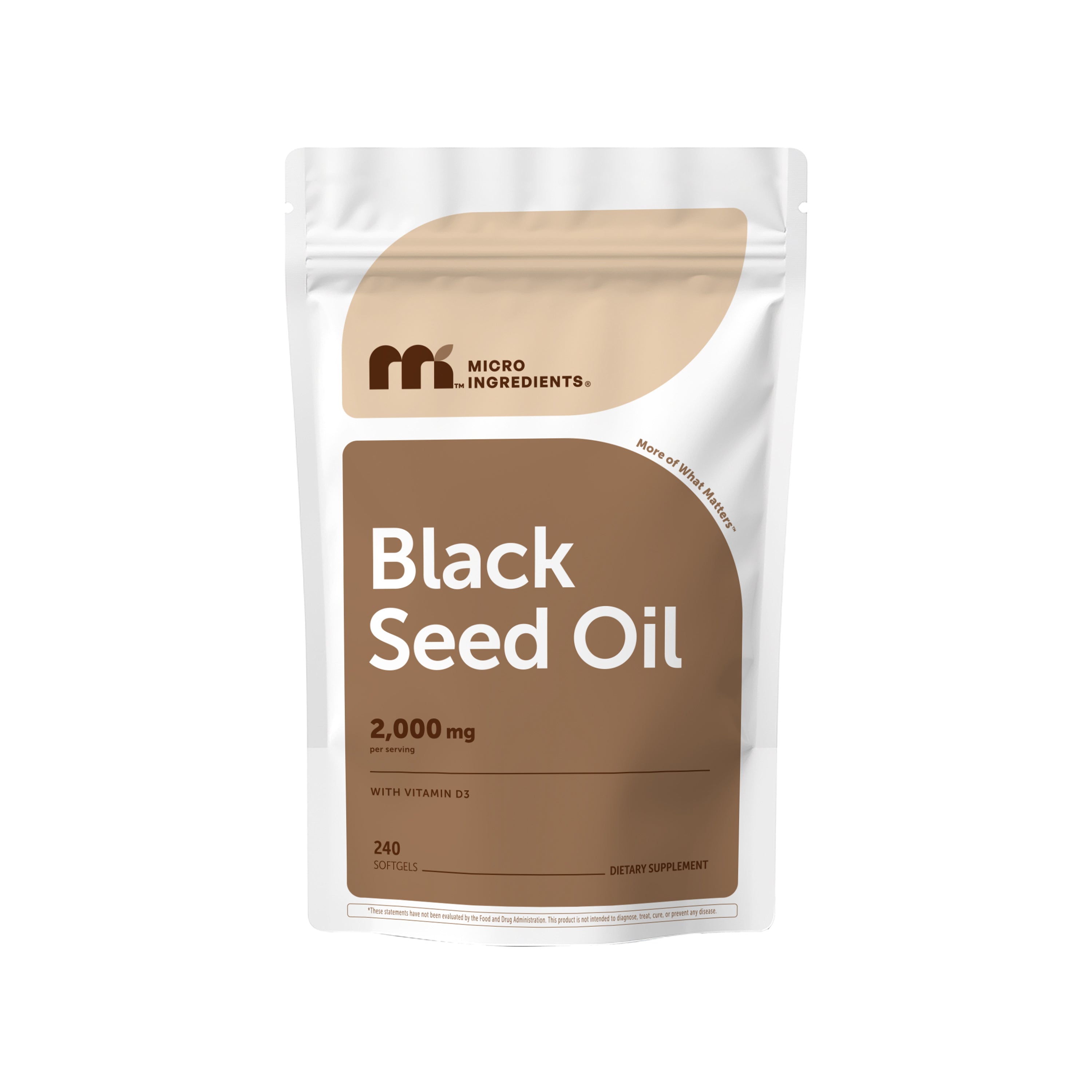 Micro Ingredients Black Seed Oil with Vitamin D3, 240 Softgels