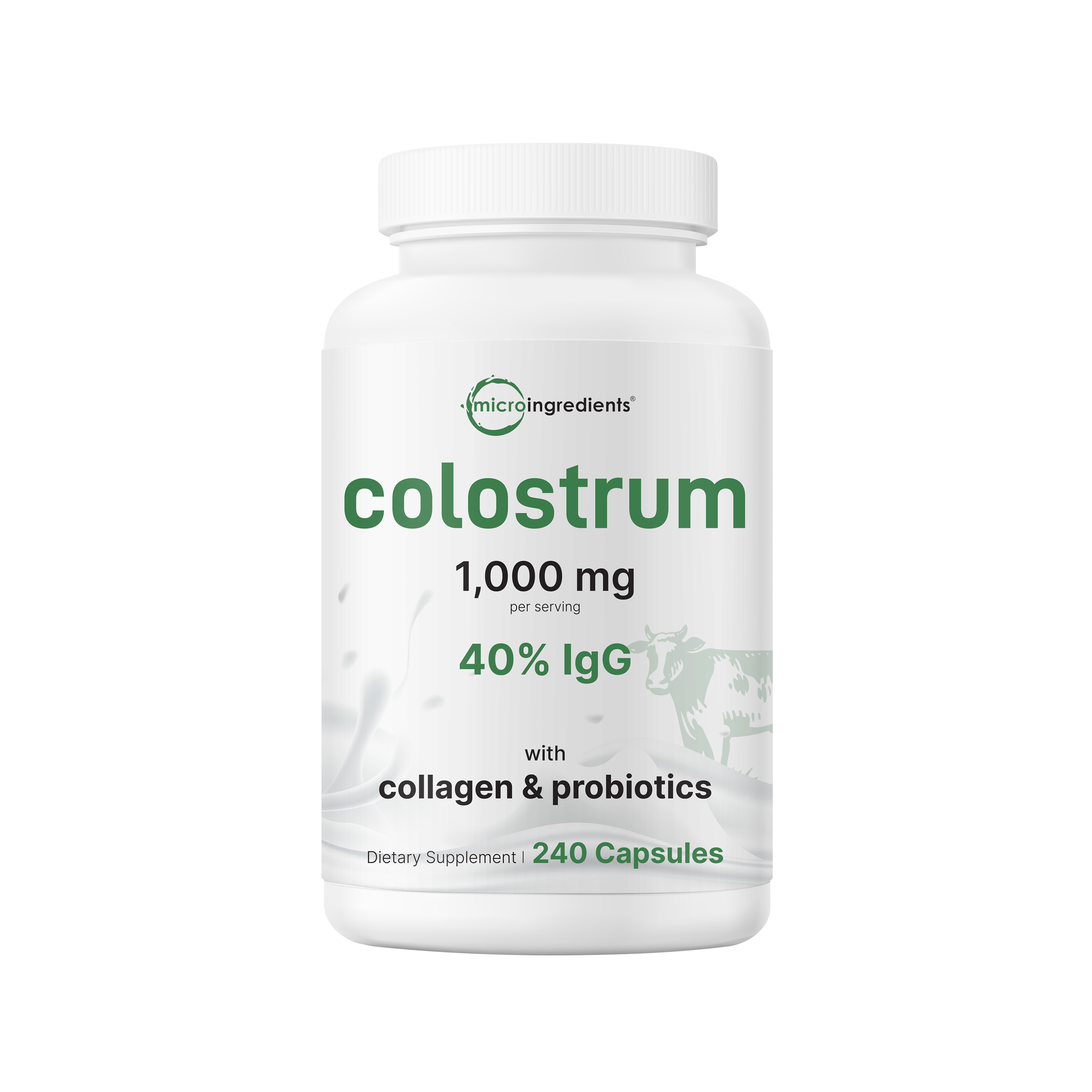 Micro Ingredients Colostrum 1000mg with Collagen & Probiotics, 240 Cap