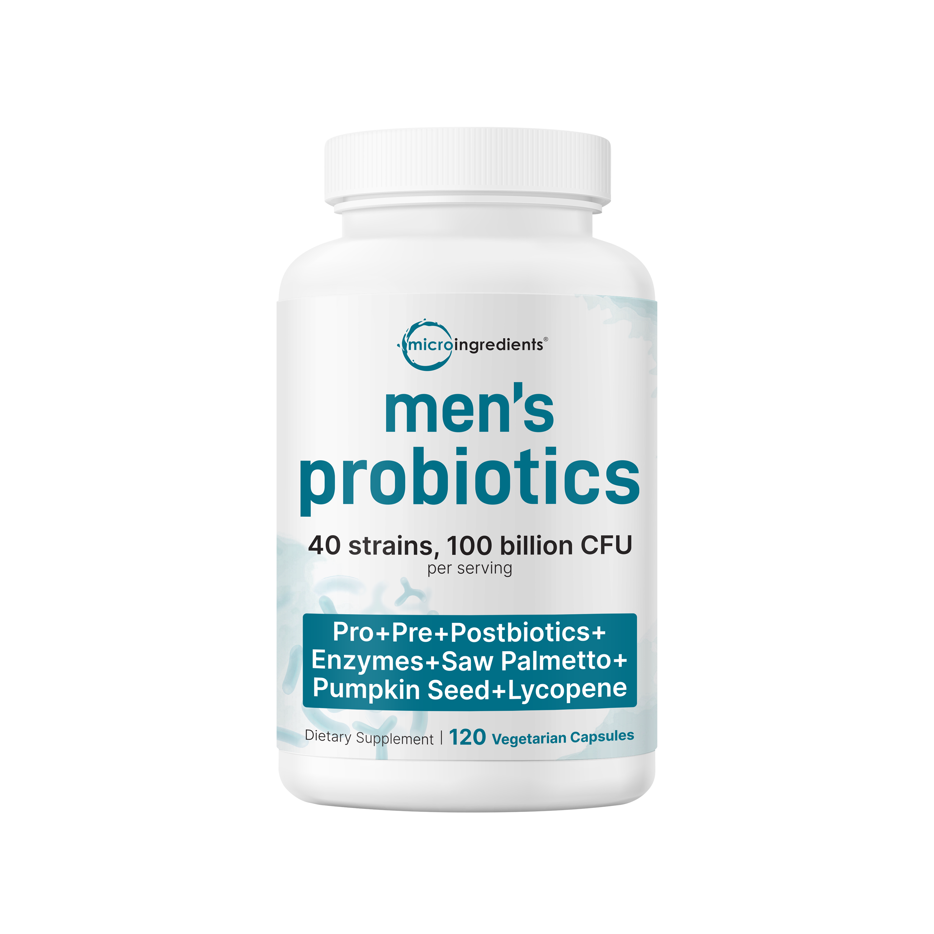 Micro Ingredients Men's Probiotics 40 strains 100 billion CFU, 120 Vegetarian Capsules