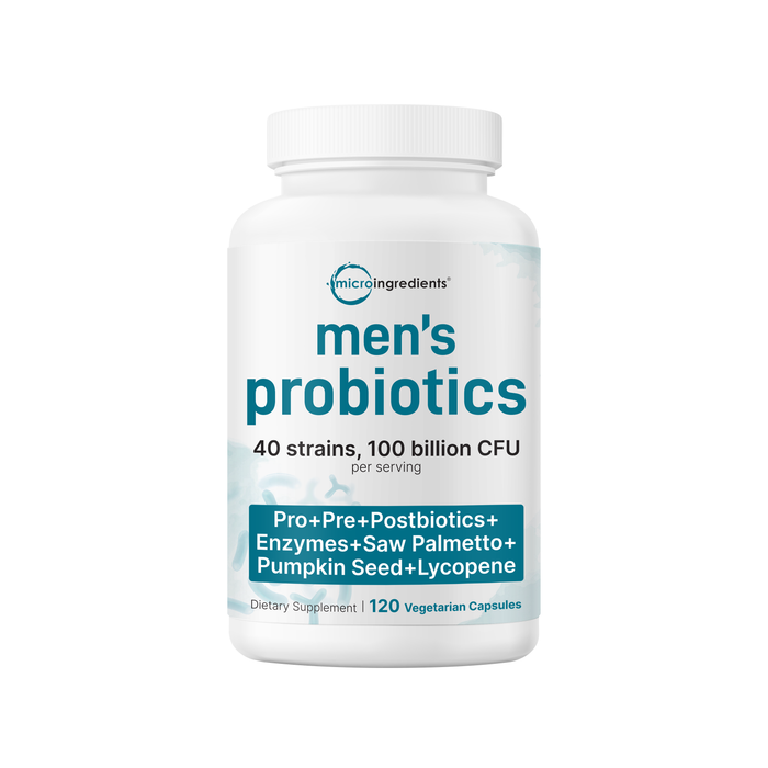 Micro Ingredients Men's Probiotics 40 strains 100 billion CFU, 120 Vegetarian Capsules