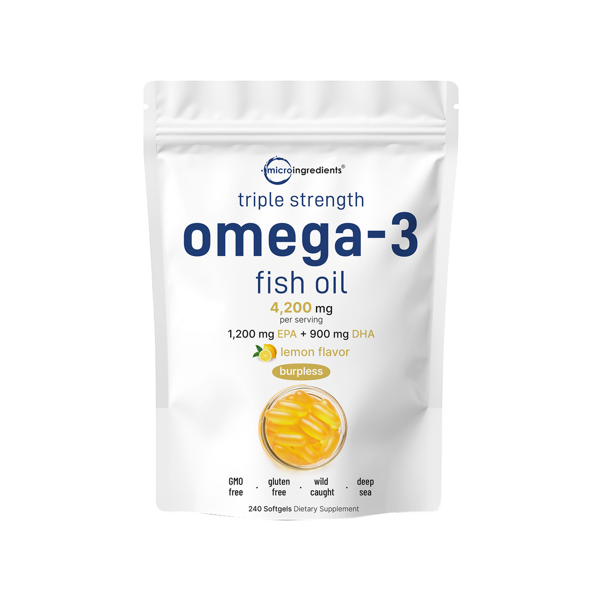 Micro Fish Oil Triple Strength Omega 3 Fish Oil Softgels – Micro Ingredients