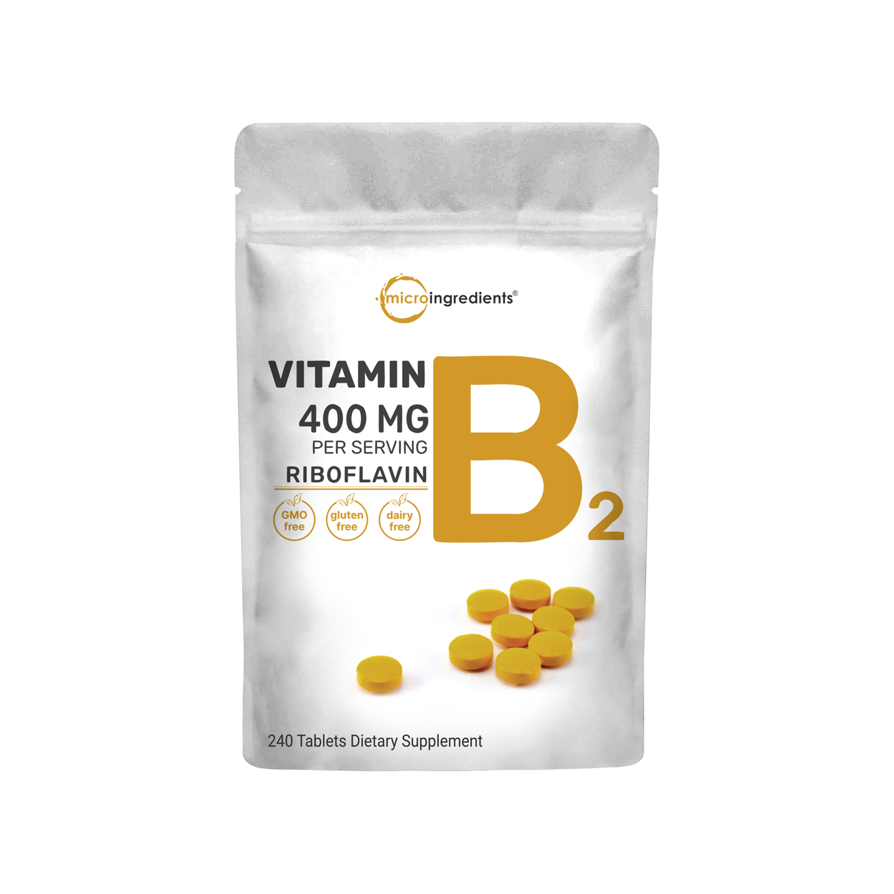 Riboflavin 400 mg (Vitamin B2) Tablets for Enhanced Energy and Wellness ...