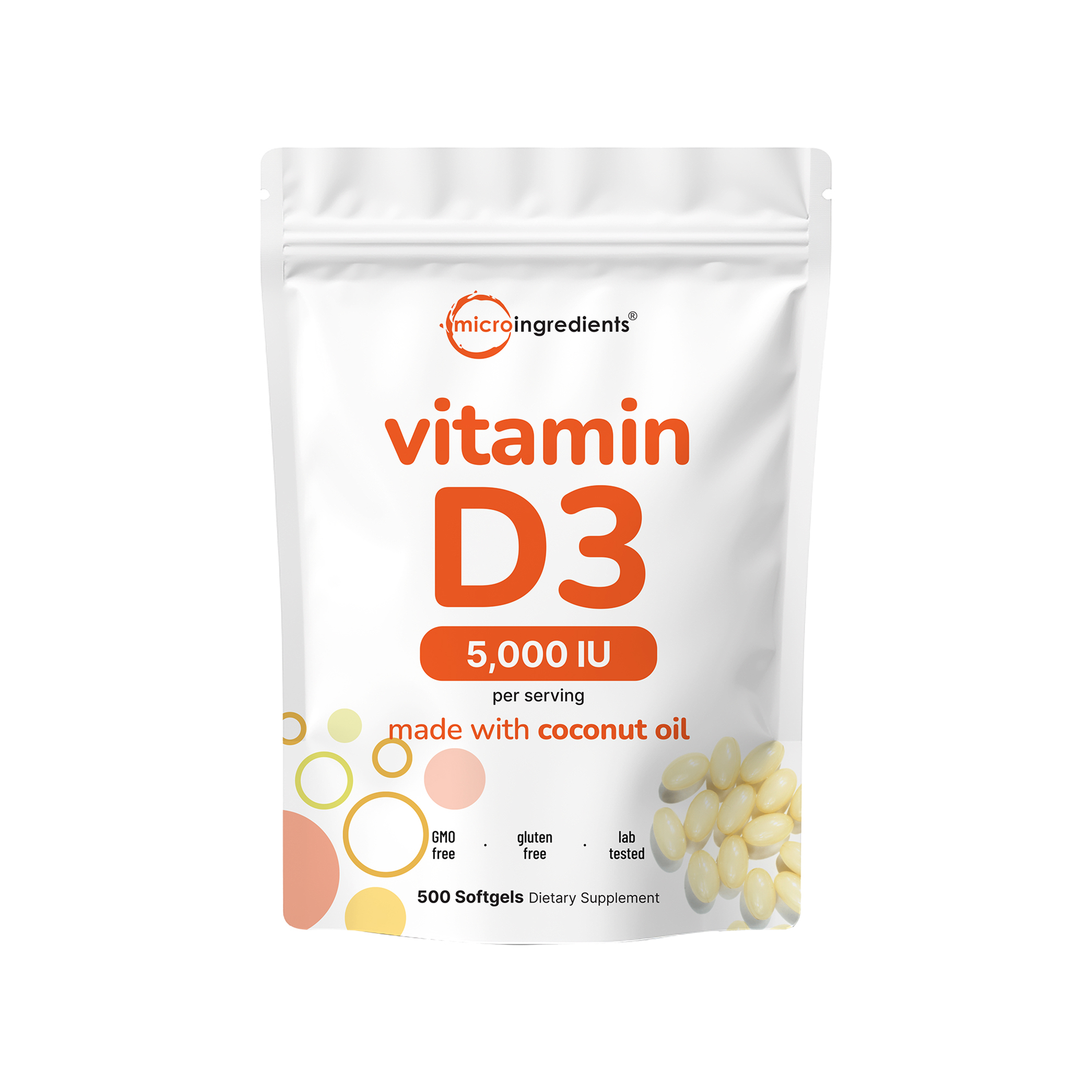 Micro Ingredients Vitamin D3 5,000 IU, 500 Softgels