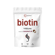 Micro Ingredients Biotin 5,000mcg | 365 Virgin Coconut Oil Softgels