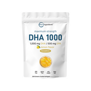 Micro Ingredients Omega 3 Fish Oil DHA Supplements 1000mg with EPA 500mg, 200 Softgels –   Lemon Flavored