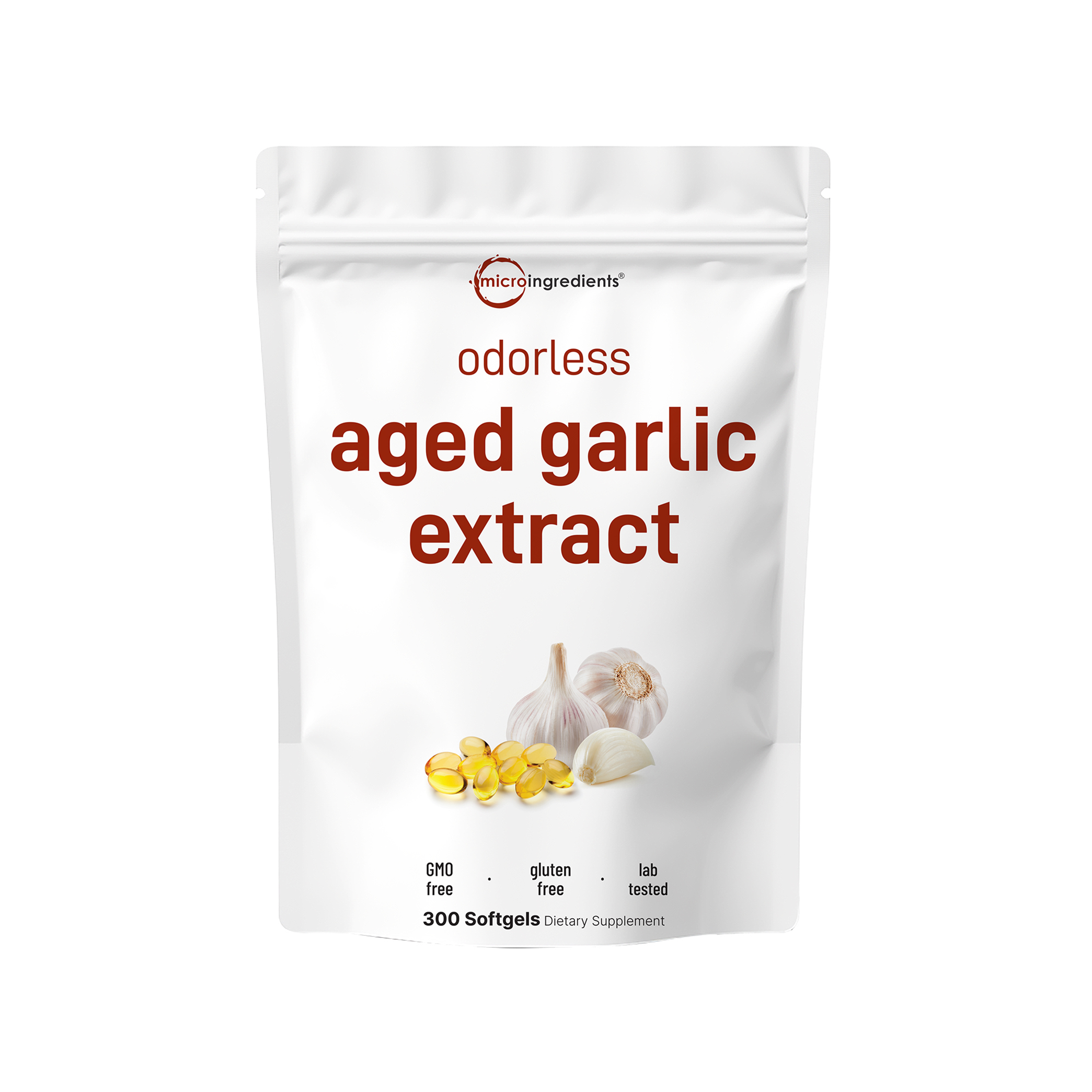 Micro Ingredients Odorless Aged Garlic Extract, 300 Softgels