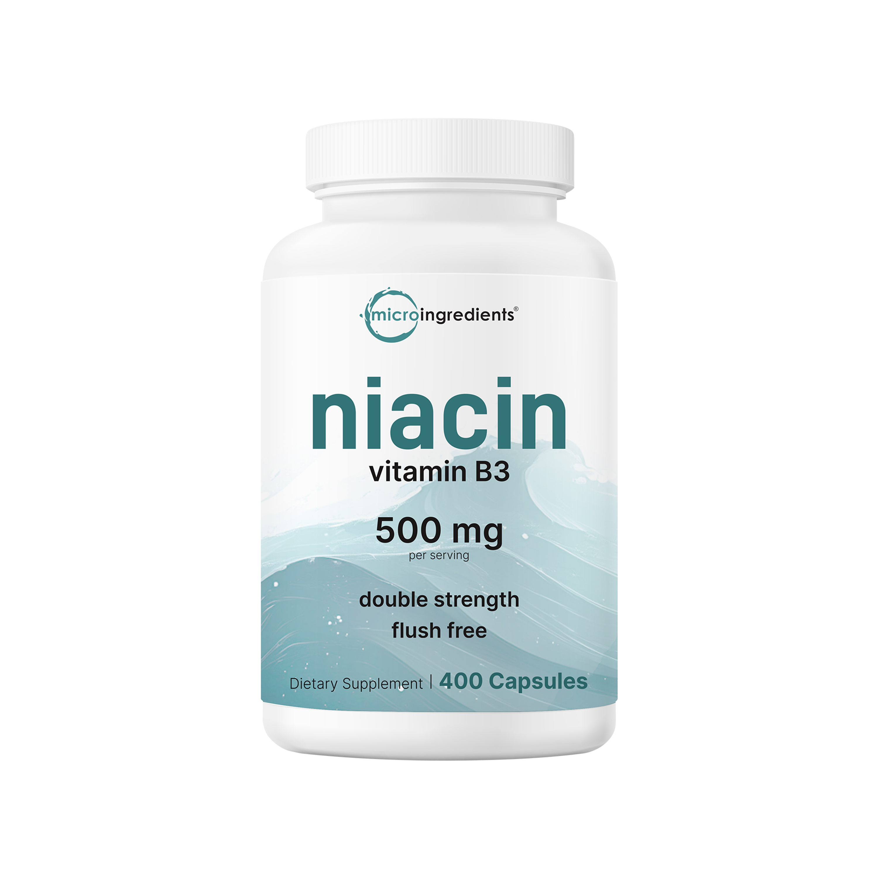 Micro Ingredients Niacin 500mg Per Serving, 400 Capsules | Flush Free B3 Vitamins