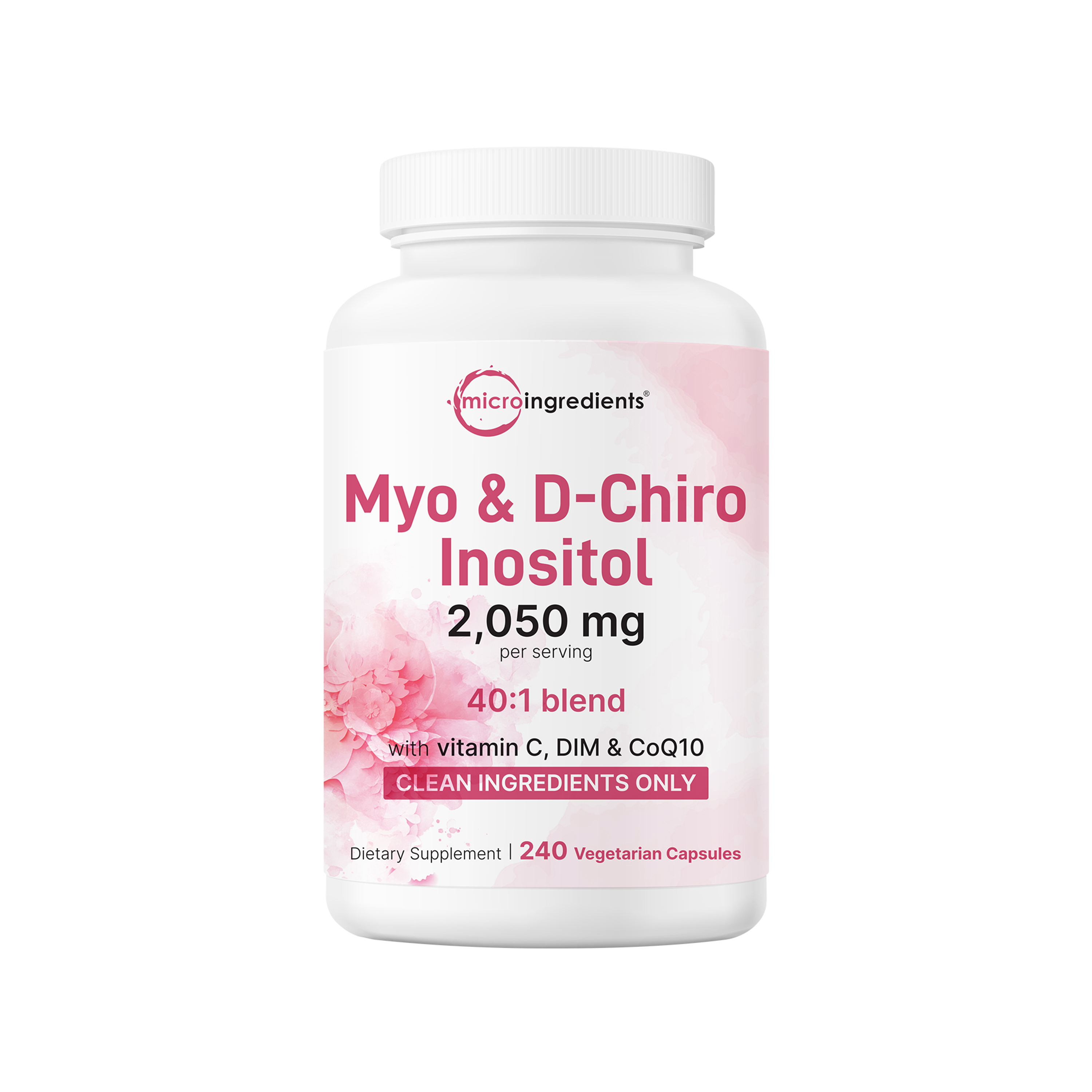 Micro Ingredients Myo-Inositol & D-Chiro Inositol 2,050mg, 240 Veggie Capsules