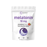 Micro Ingredients Melatonin 10mg, 400 Tablets, Natural Strawberry Flavor