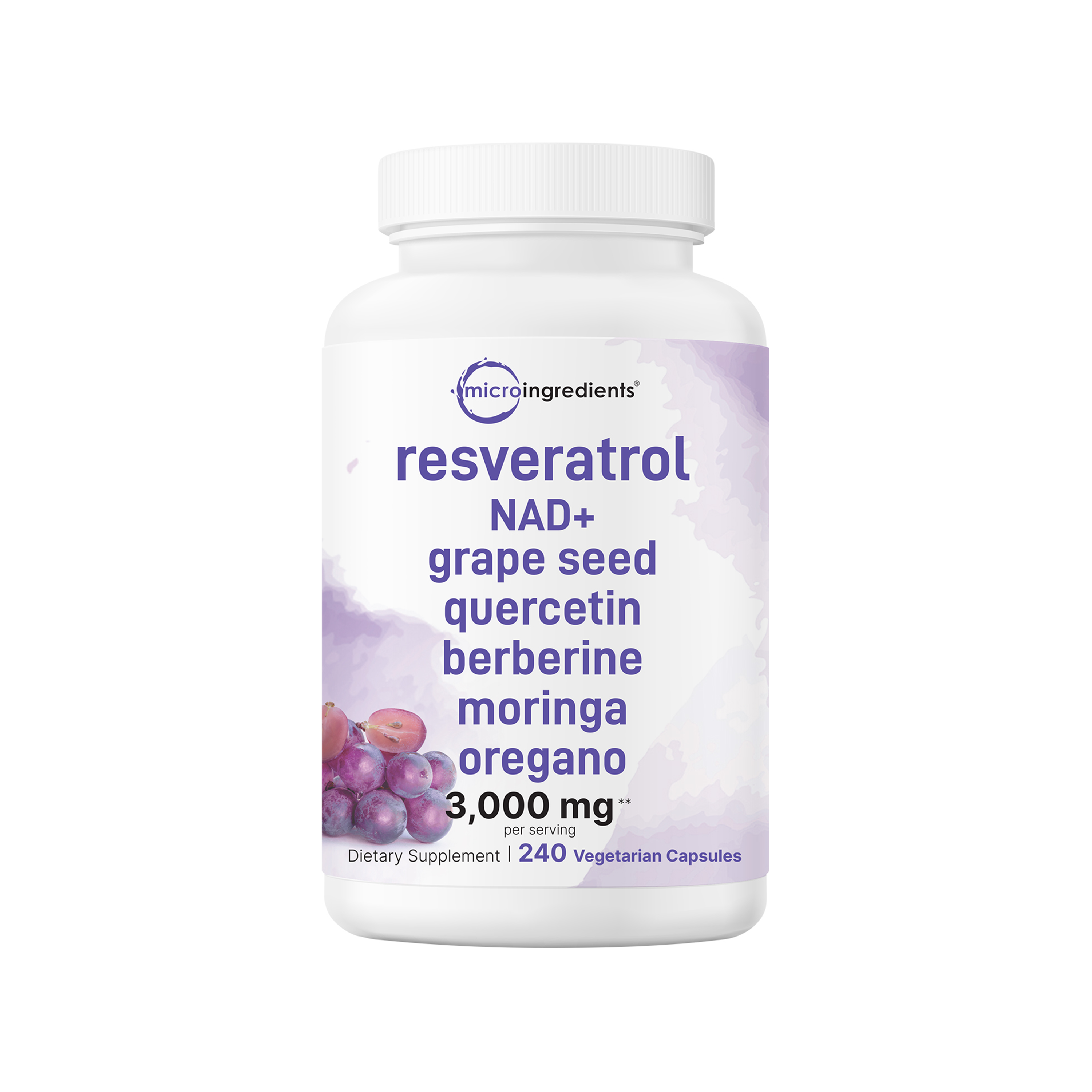 Micro Ingredients Resveratrol Supplement 3,000mg, 240 Veggie Capsules