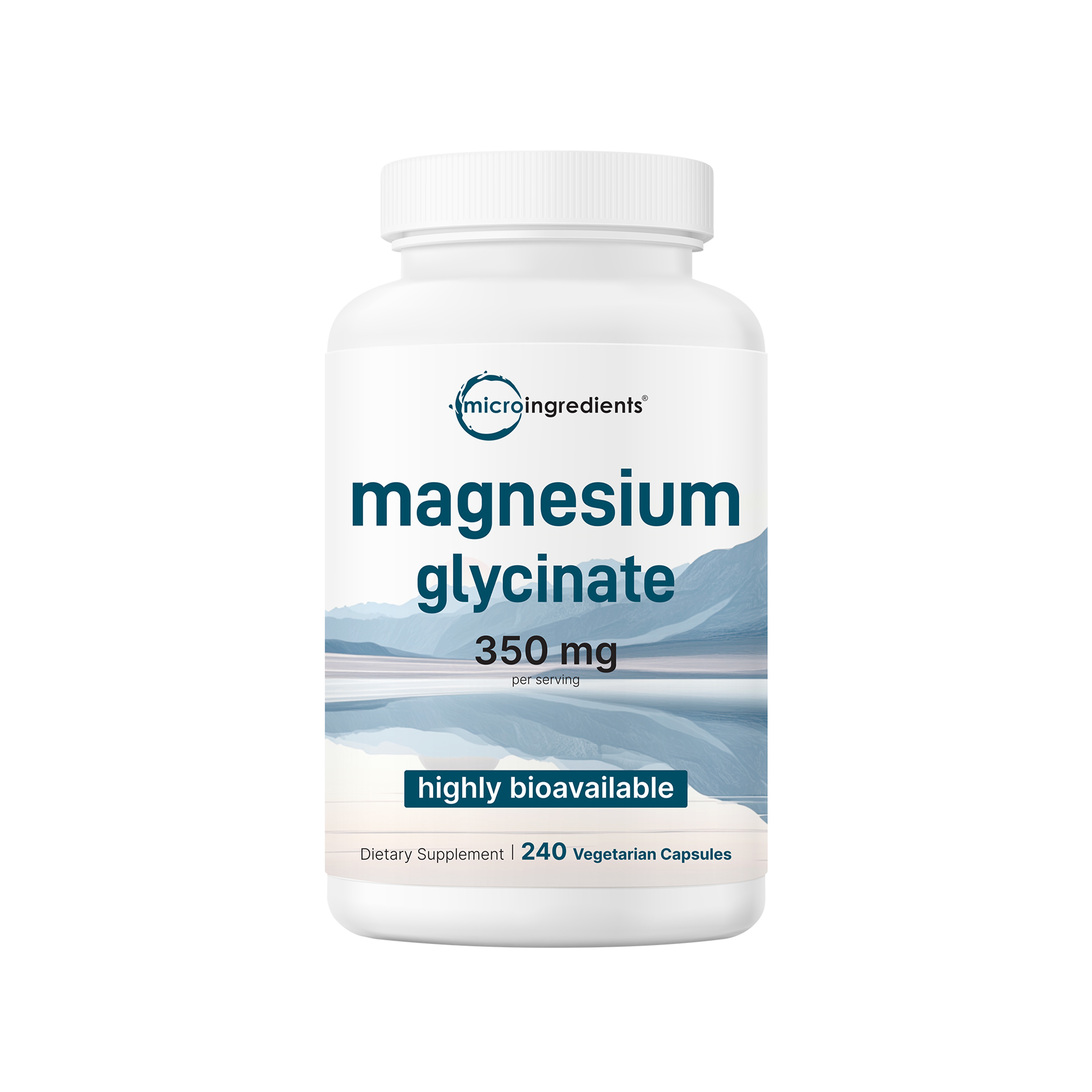 Micro Ingredients Magnesium Glycinate 350mg Per Serving, 240 Veggie Capsules