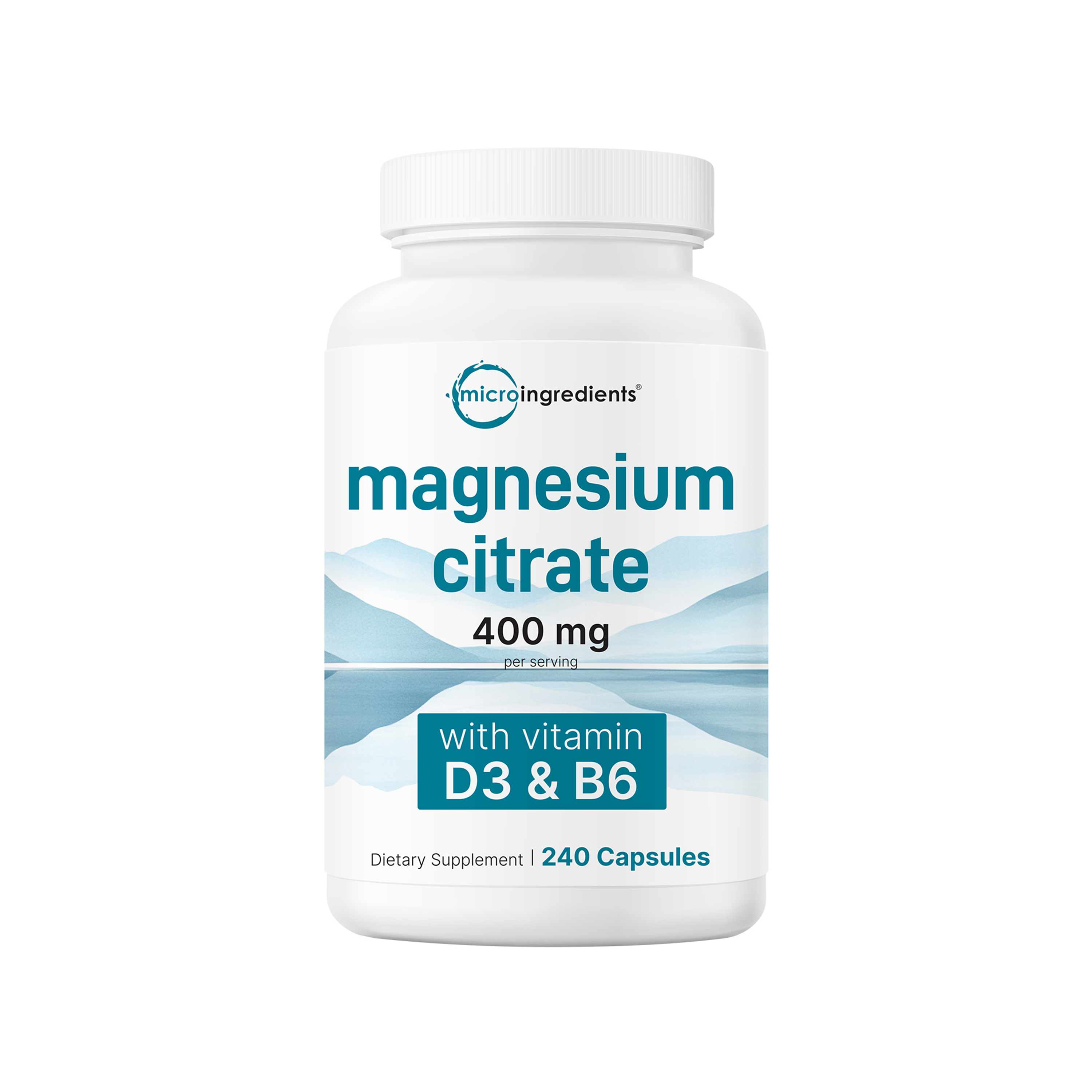 Micro Ingredients Magnesium Citrate with Vitamin D3 & B6, 240 capsules