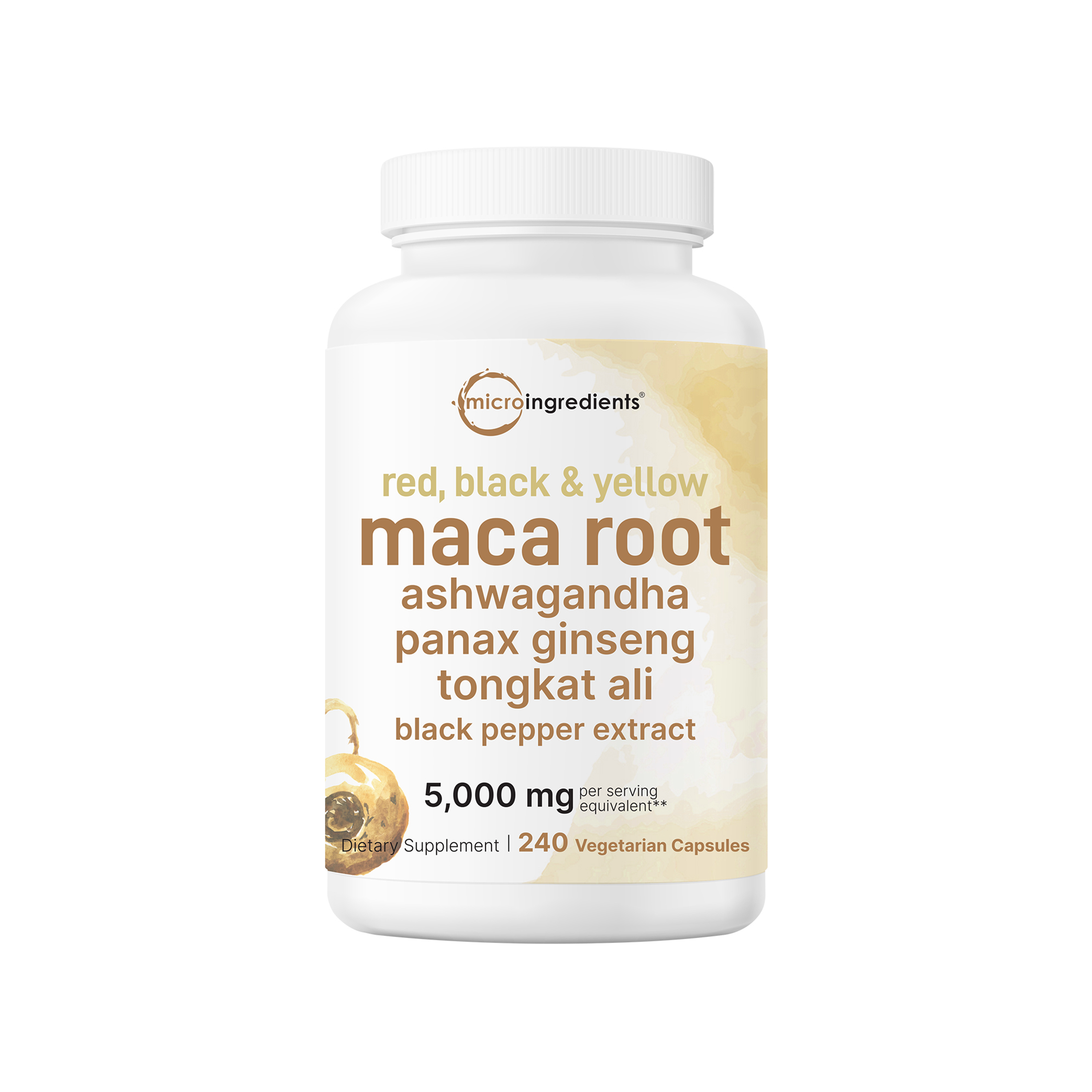Micro Ingredients Maca Root 5,000mg Equivalent | 240 Veggie Capsules