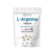 Micro Ingredients L-Arginine 1000mg with MCT Oil, 300 Softgels