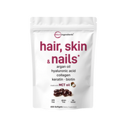 Micro Ingredients Hair, Skin, and Nails Vitamins, 400 Softgels + MCT Oil for Better Absorption