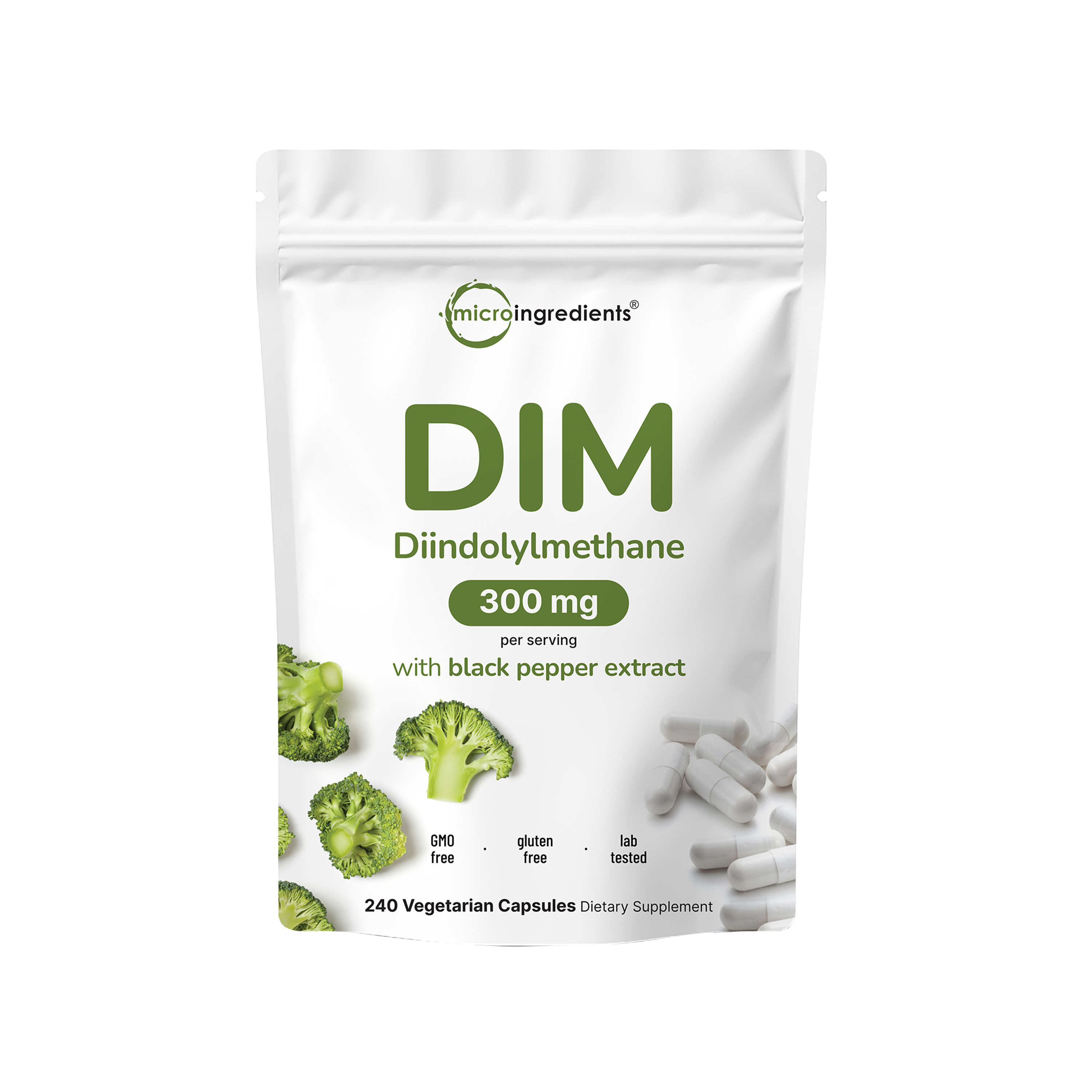 Micro Ingredients DIM Supplement with Black Pepper Extract, 240 capsul