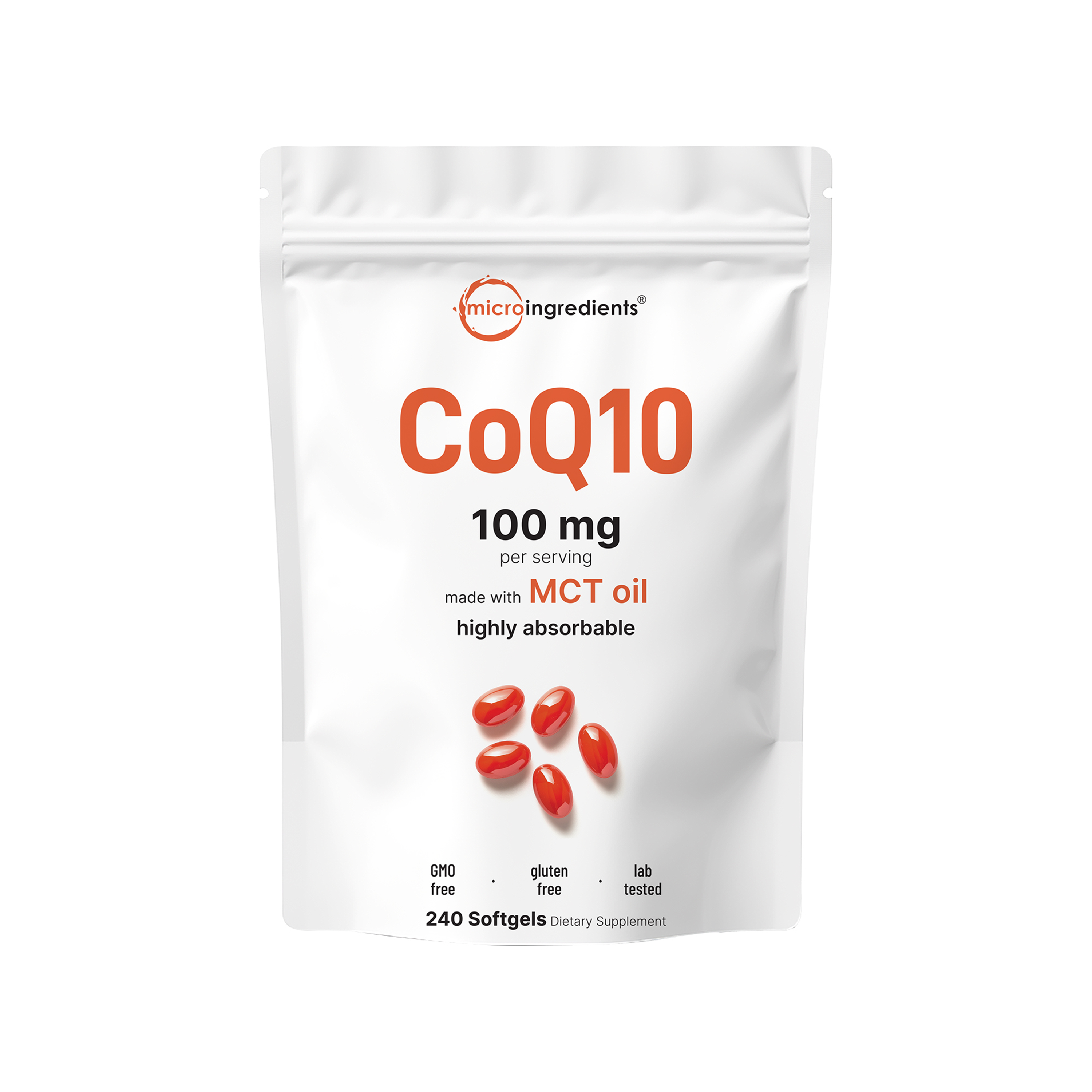 Micro Ingredients CoQ10 240 Softgels with Coconut MCT Oil
