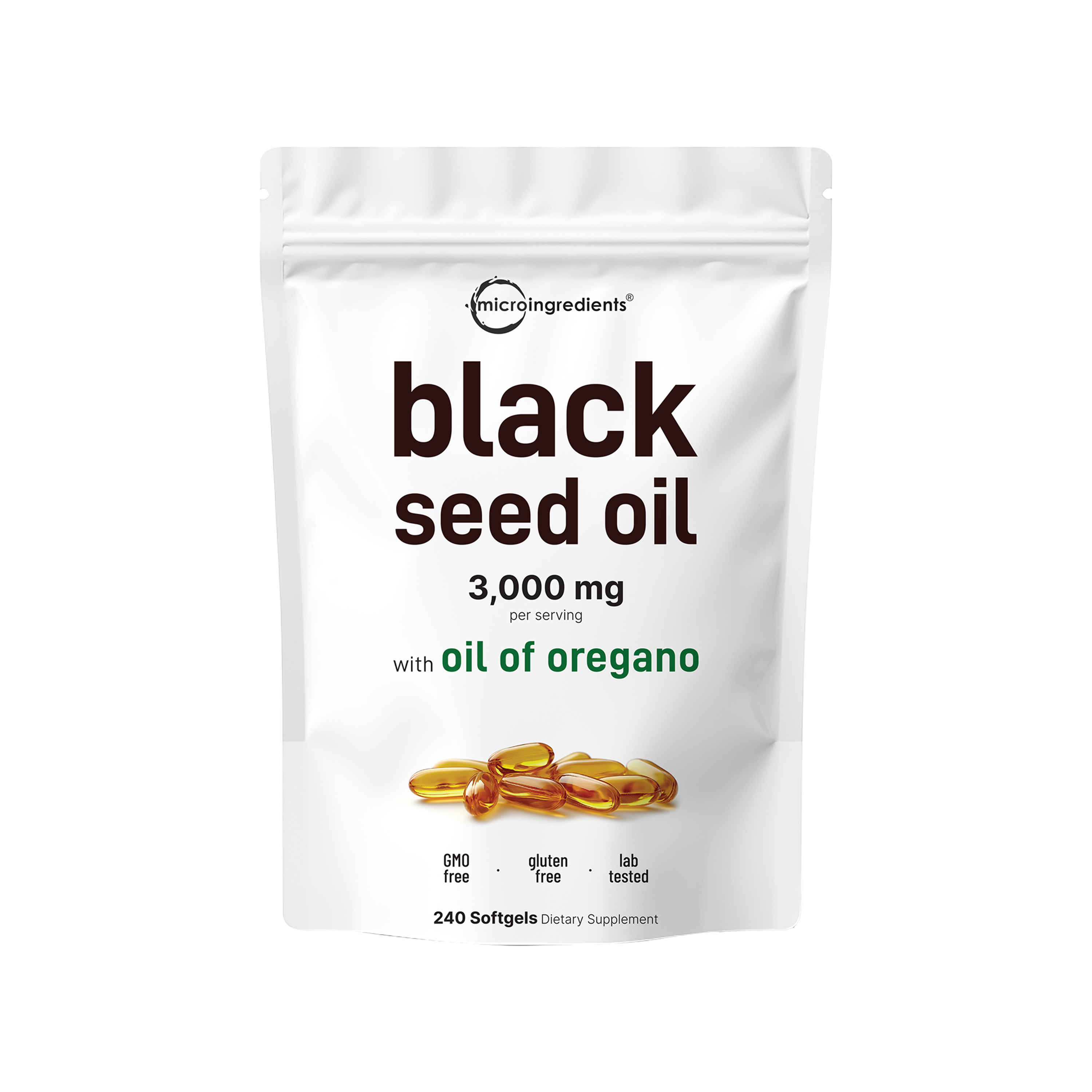 Micro Ingredients Black Seed Oil 3,000mg with Oil of Oregano, 240 Softgels