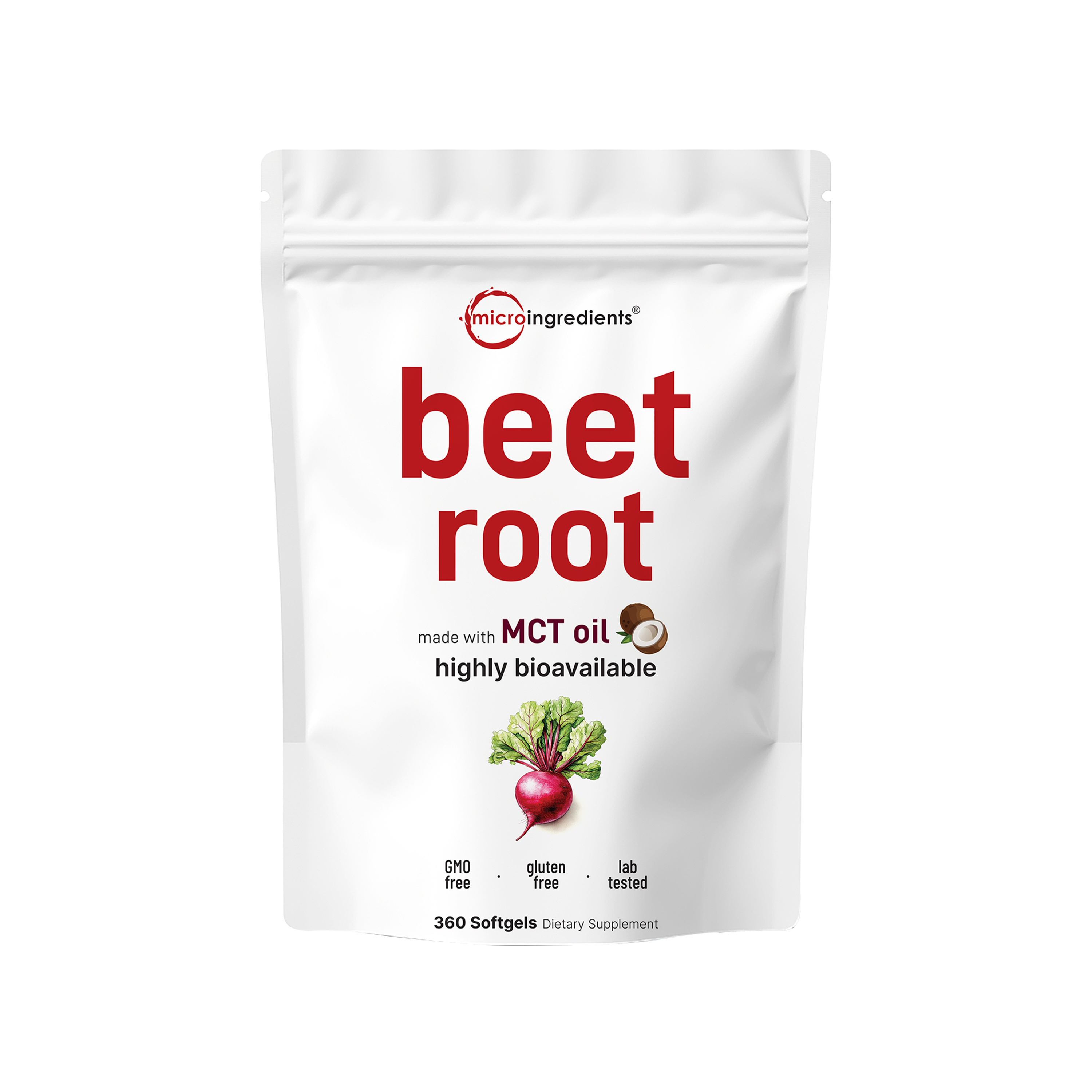 Micro Ingredients Beet Root 360 Softgels with MCT Oil, Highly Bioavailable