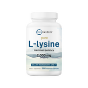 Micro Ingredients Pure L-Lysine 2,000mg, 300 Veggie Capsules