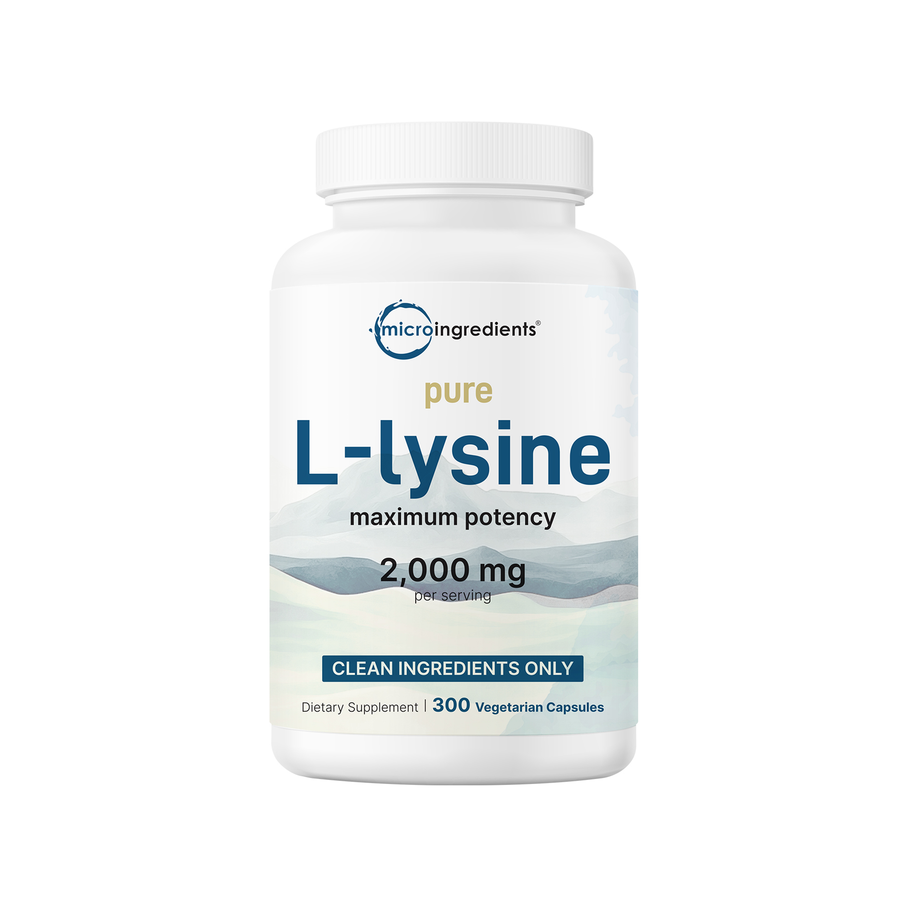 Micro Ingredients Pure L-Lysine 2,000mg, 300 Veggie Capsules